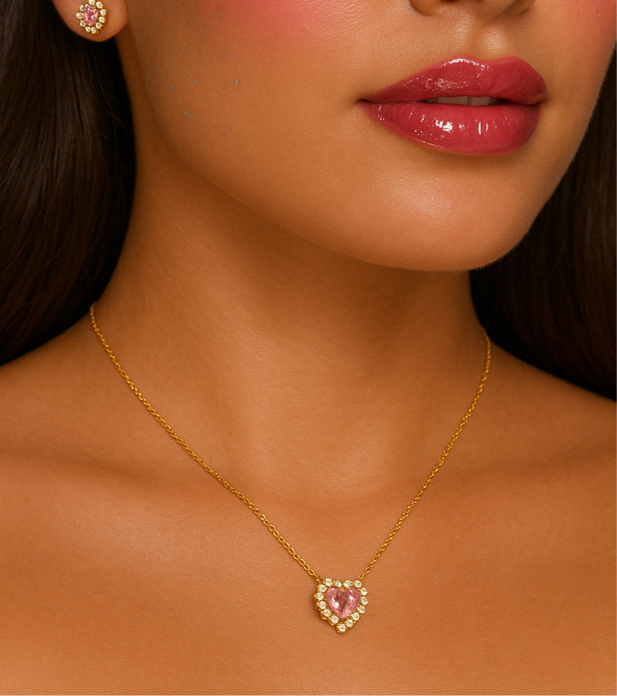 CZ Mini Stone Heart Necklace