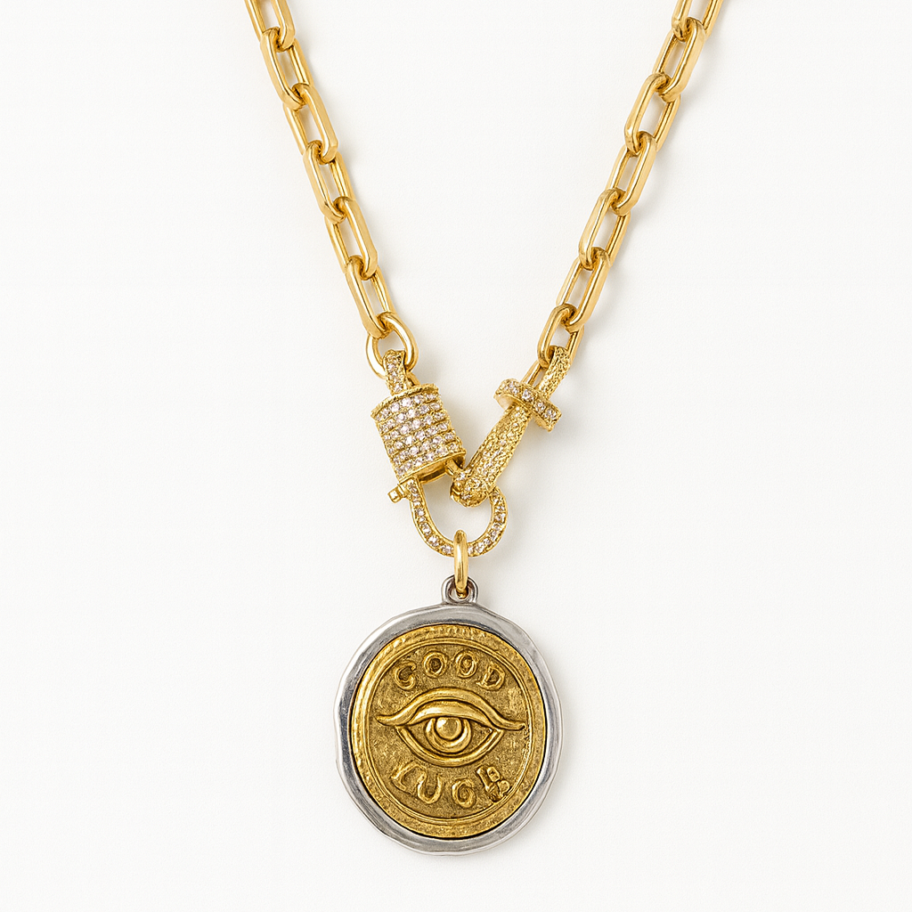 Lucky Evil Eye Coin Necklace