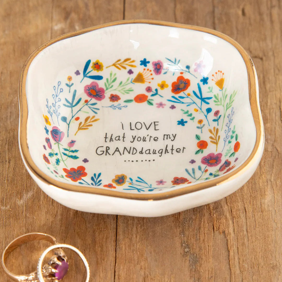 Antiqued Natural Life trinket bowl with rustic, vintage finish perfect for jewelry or small keepsakes.