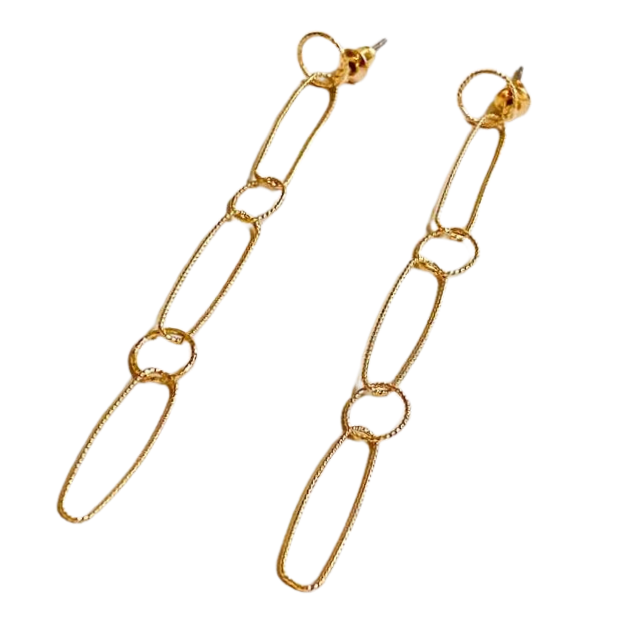 Ellison + Young dangle dainty chain earrings with delicate gold-tone chains and small hoop attachments.