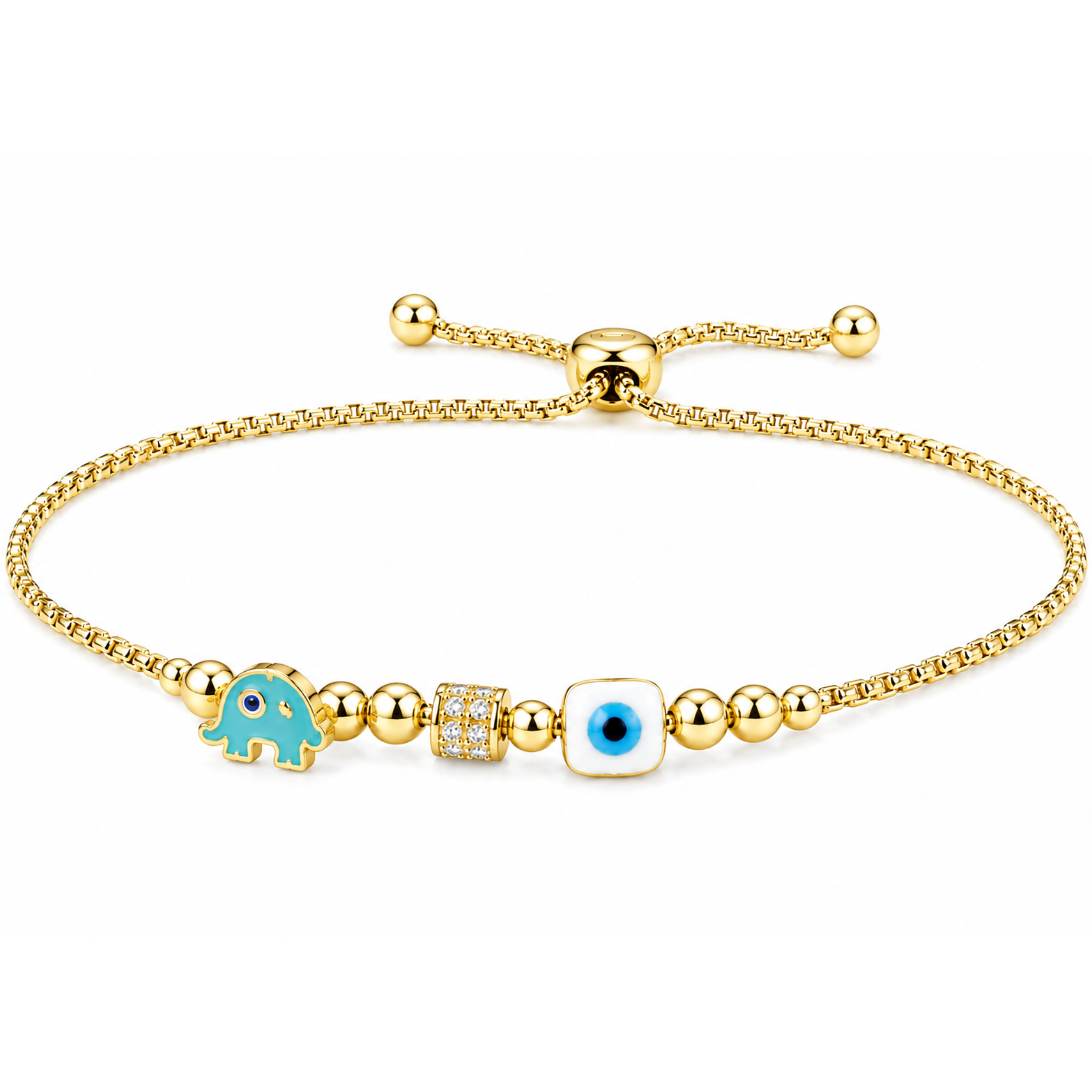 Evil eye elaphant bracelet