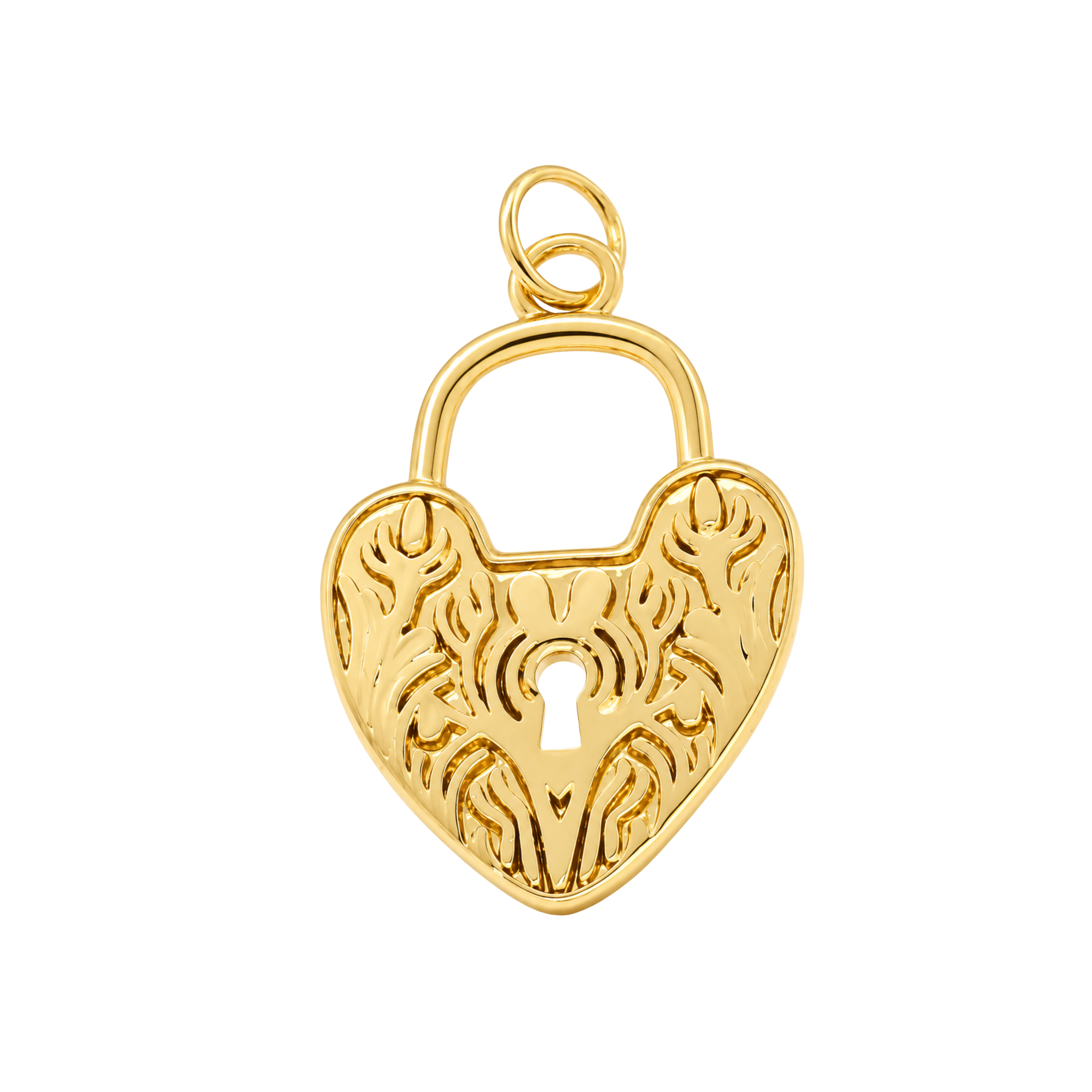 Heart Padlock & Key Charm