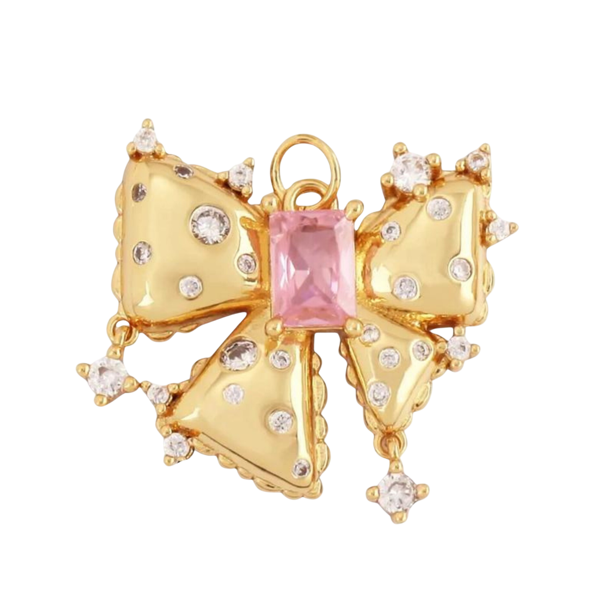 Pink Pave Bow Charm