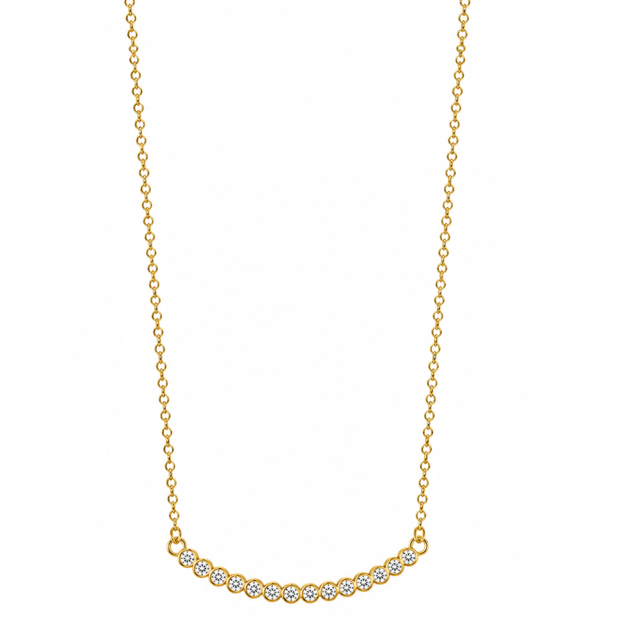 CZ cirlce bar necklace
