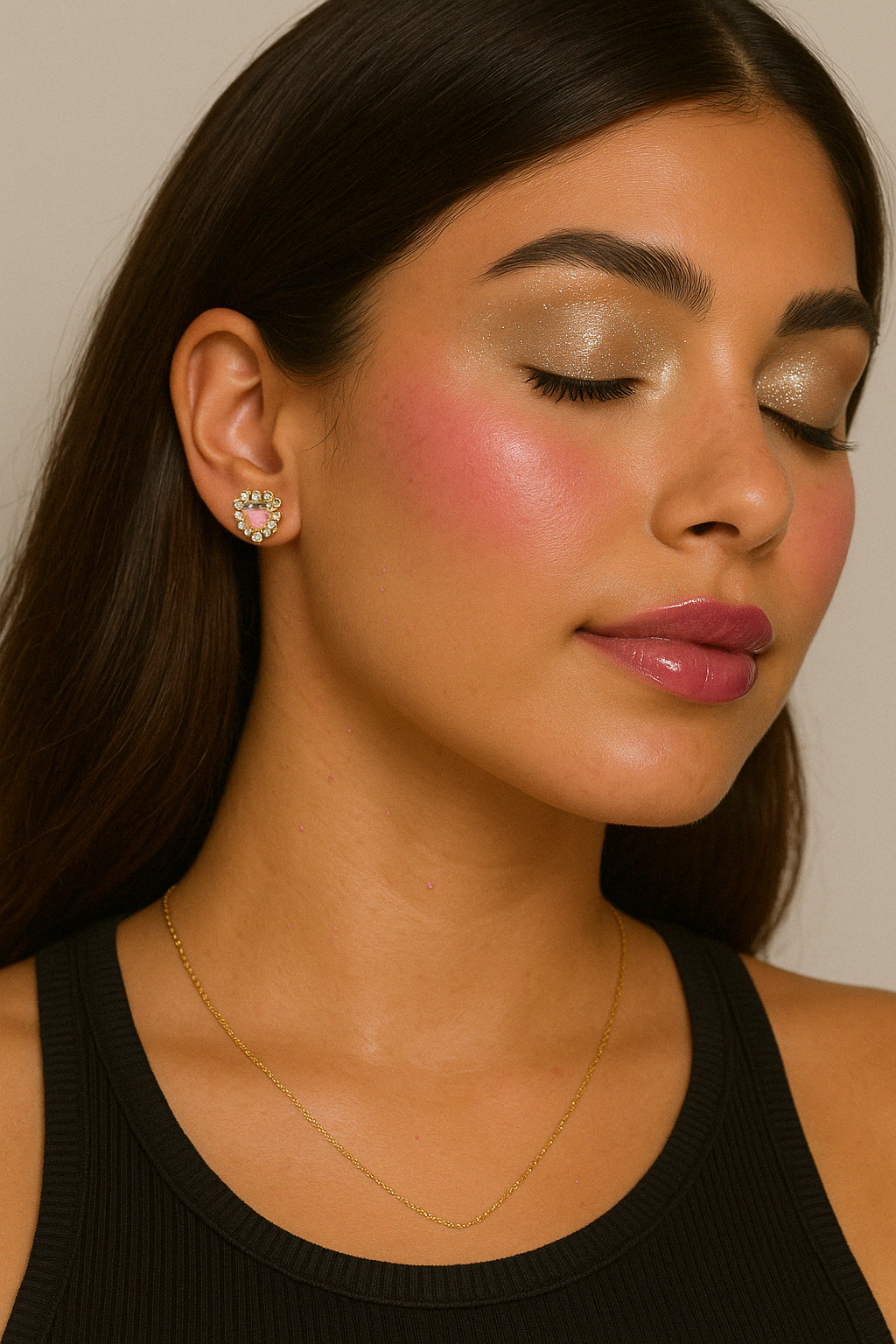 Mini CZ Heart Starburst Studs