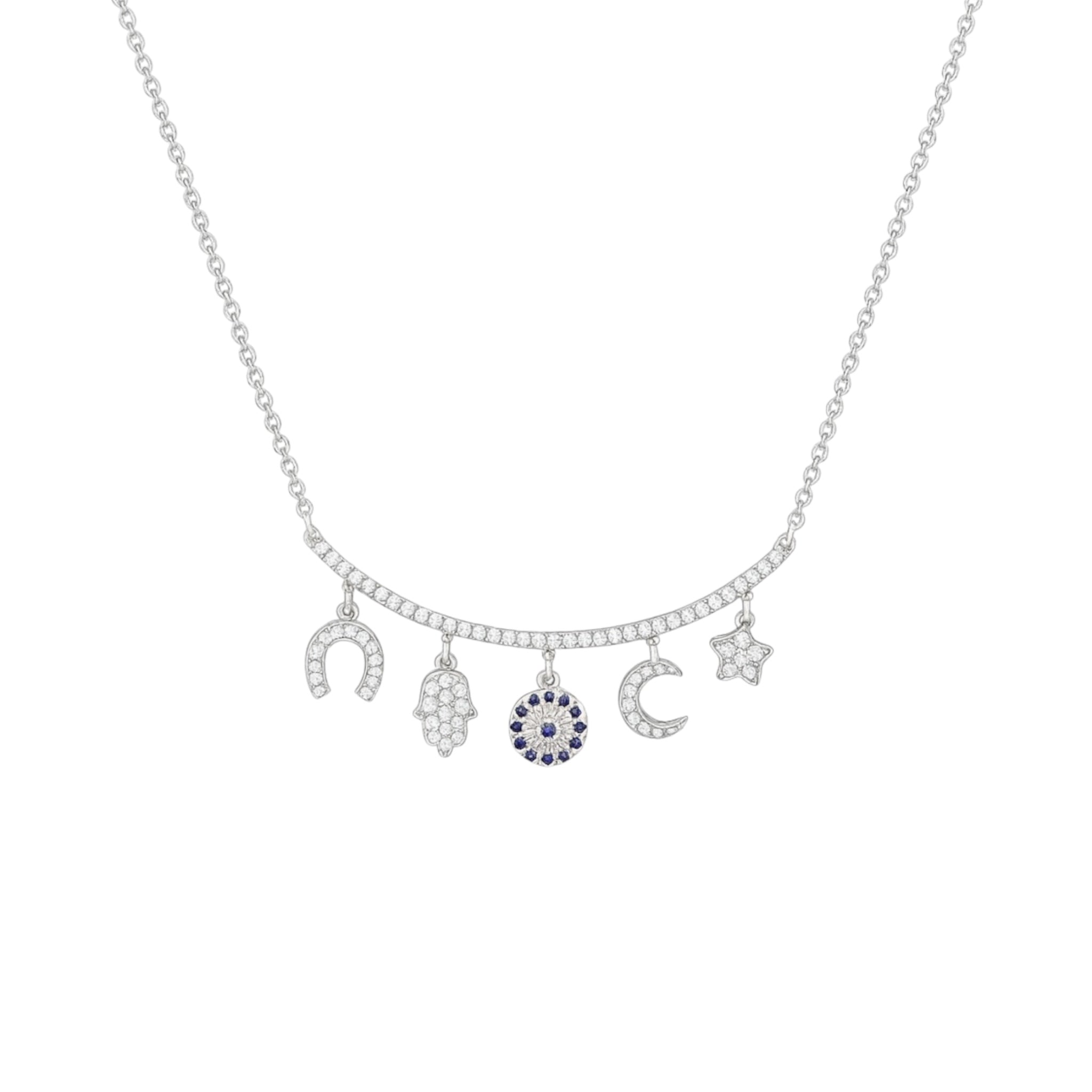 Hamsa Necklace Set - Sterling Silver 925