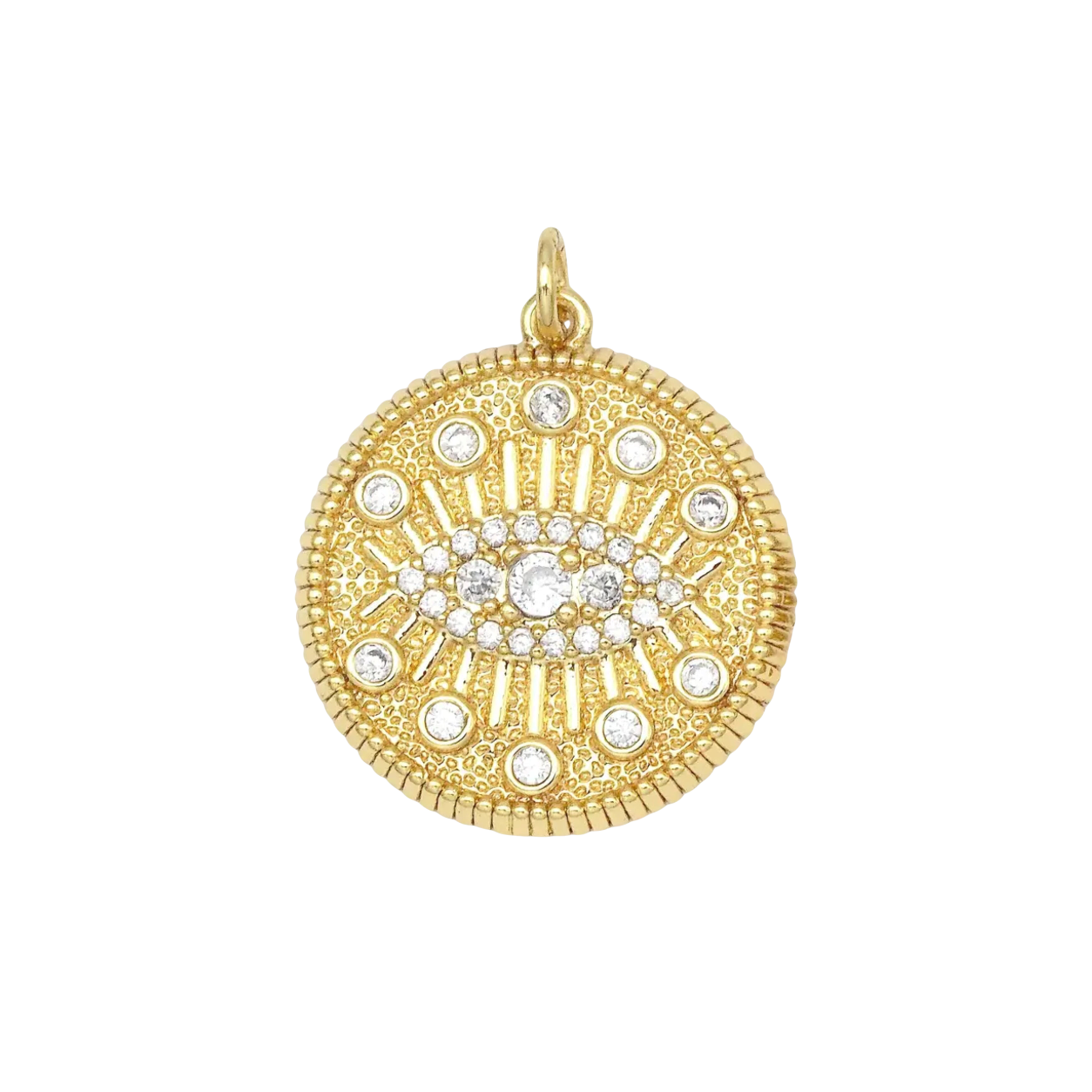 Cz Evil Eye Coin Charm