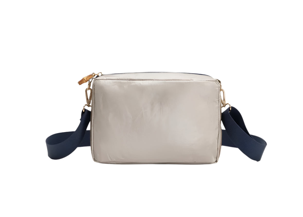 Bourban and Bamboo crossbody bag in stylish design with adjustable strap and sleek exterior.