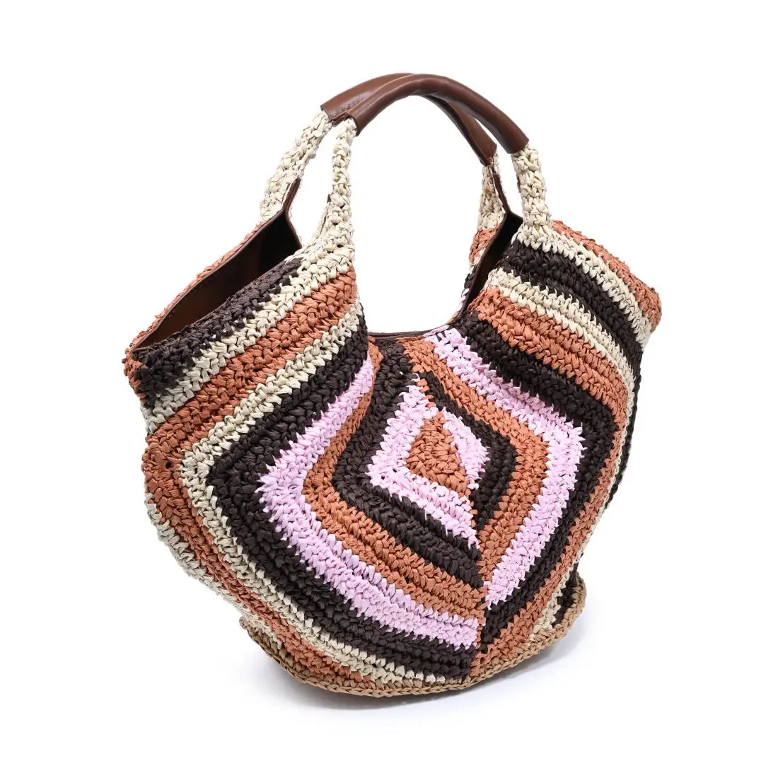 Urban Expressions Jasper tote bag in tan leather with top handles and spacious interior for everyday use.