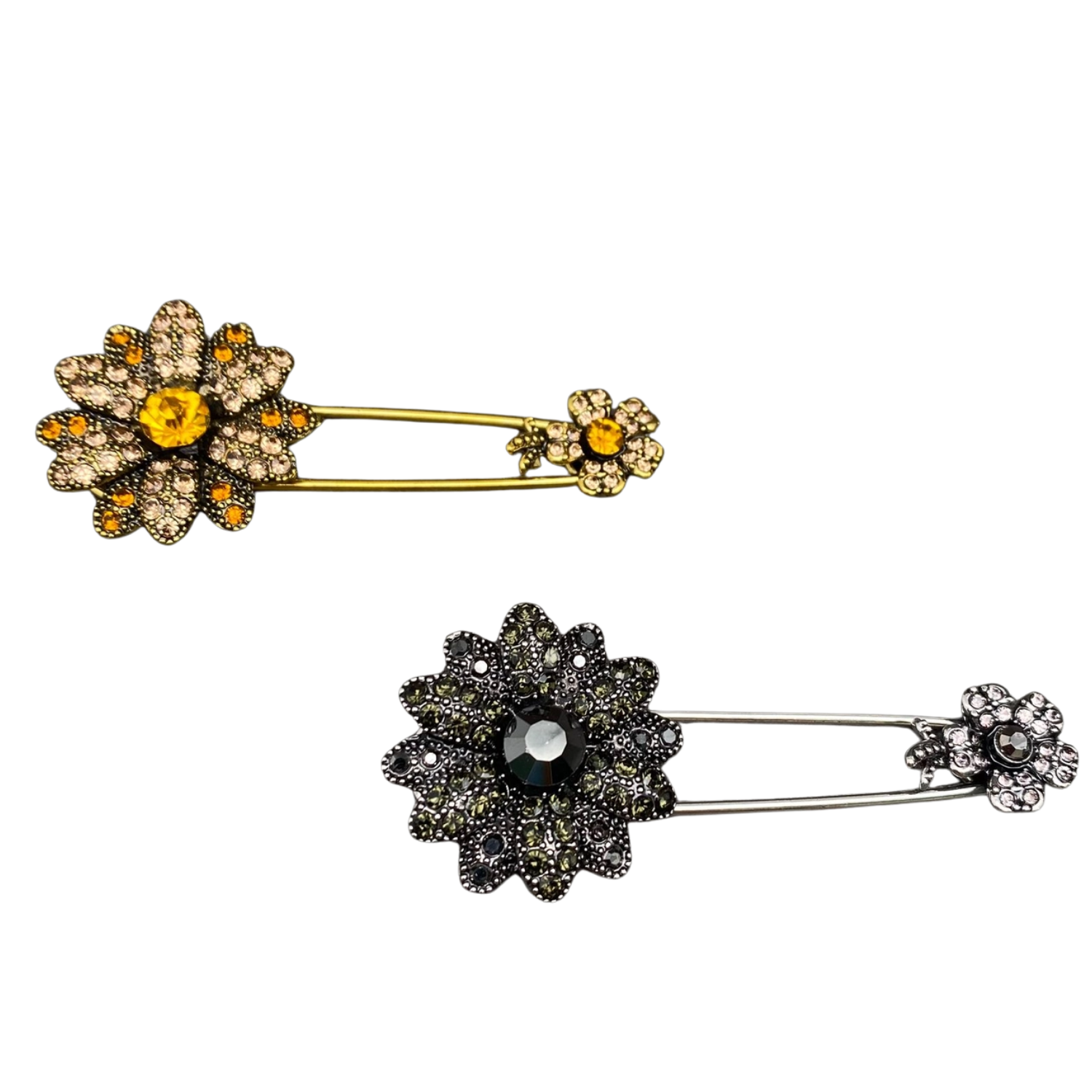 Private label rhinestone flower brooch with sparkling floral design, perfect for elegant accessories and embellishments.