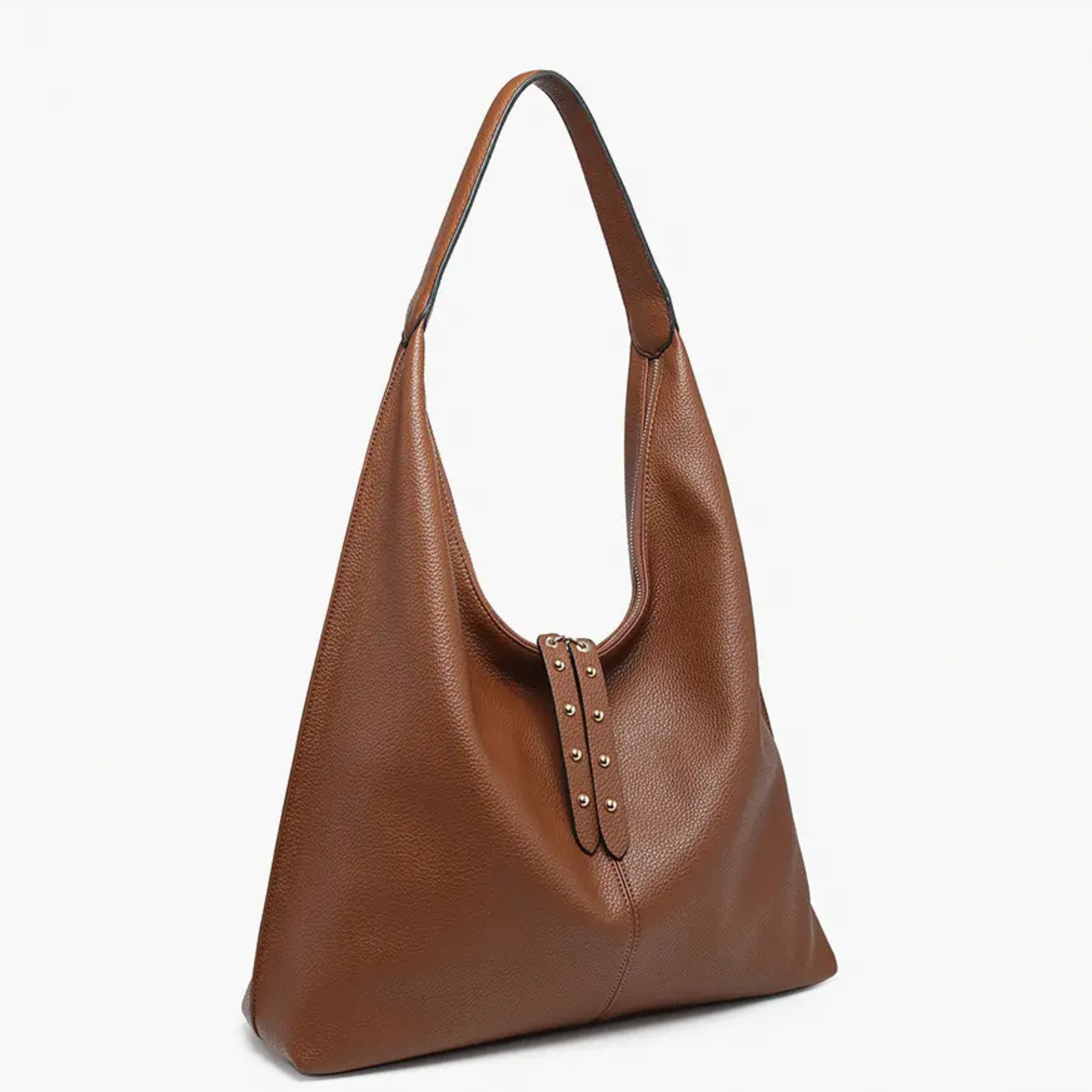 Jen & Co Tori slouchy hobo handbag with studded tassels, featuring a relaxed design and decorative hardware.