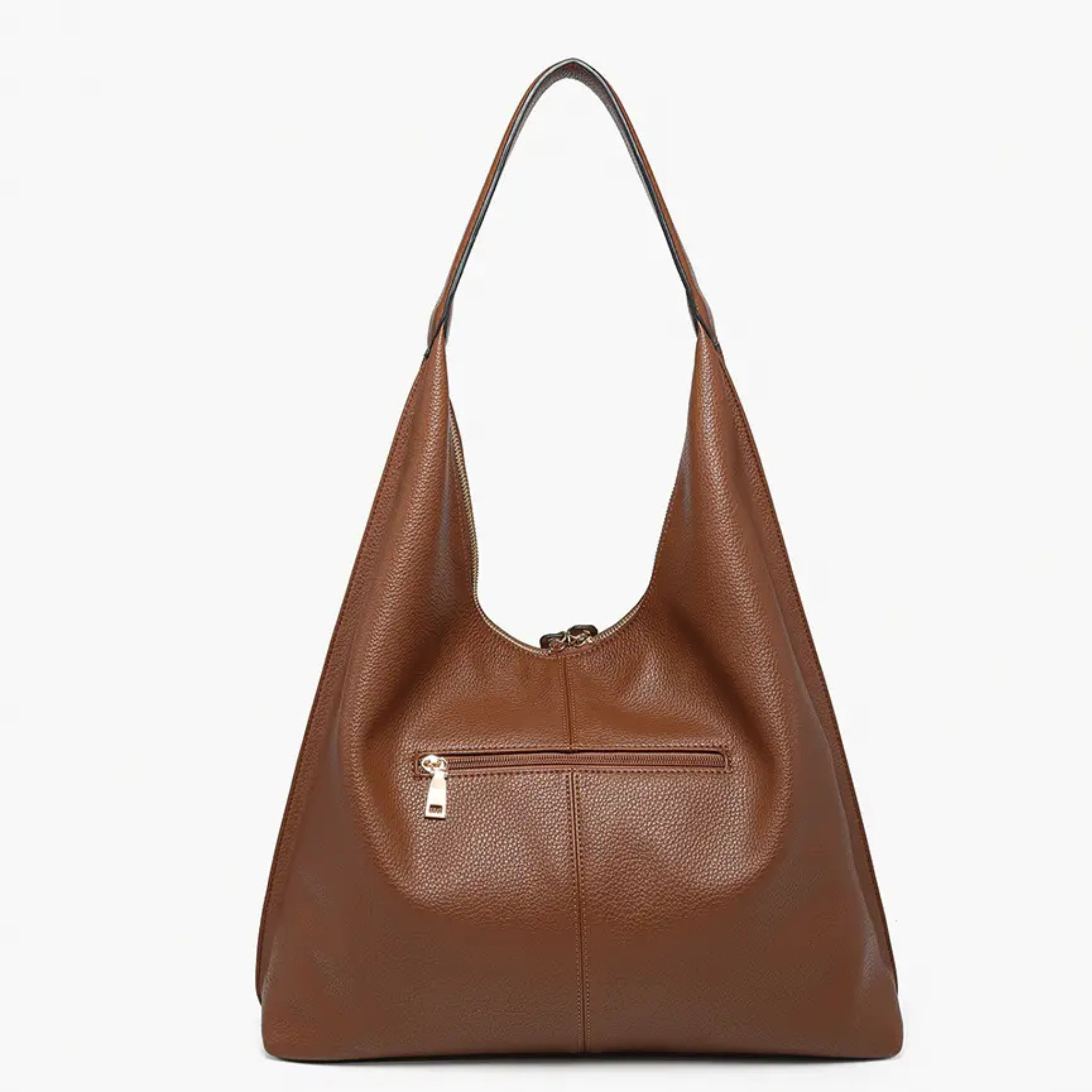 Jen & Co Tori slouchy hobo bag with studded tassels, soft leather, and casual design, shown with its relaxed shape and decorative accents.