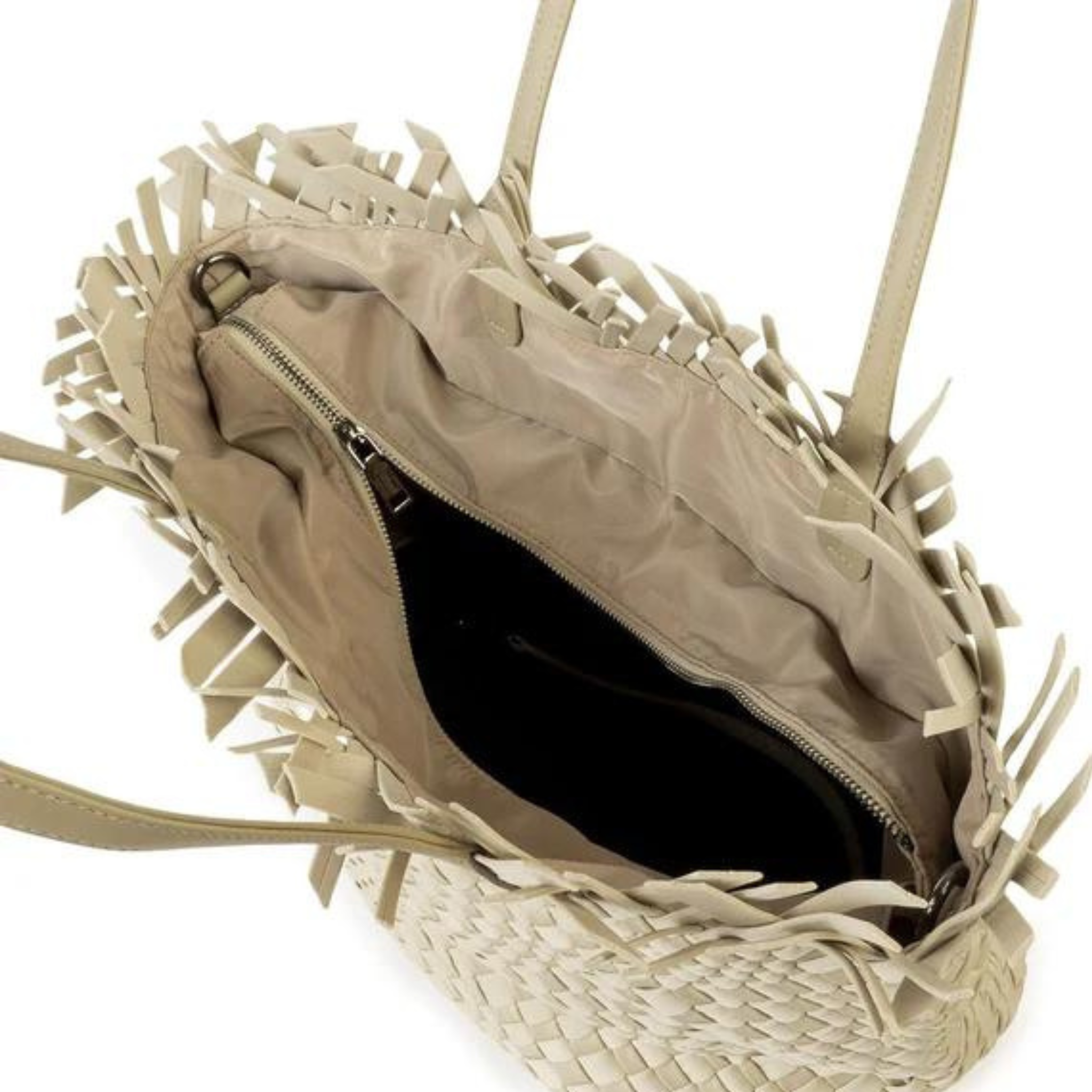 Large woven tote handbag by prenelove with a fringed top detail, perfect for stylish everyday use.