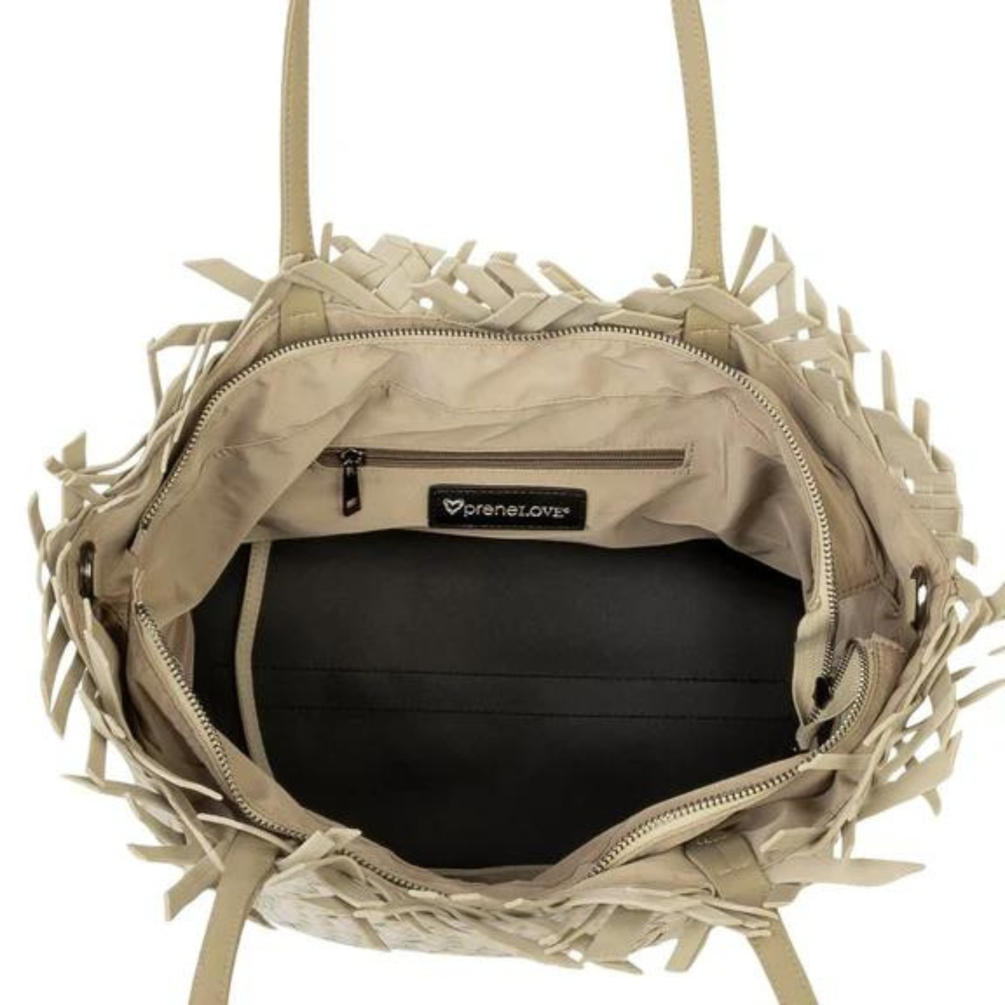 Large woven tote bag by prenelove featuring a fringed top design, ideal for stylish everyday use.
