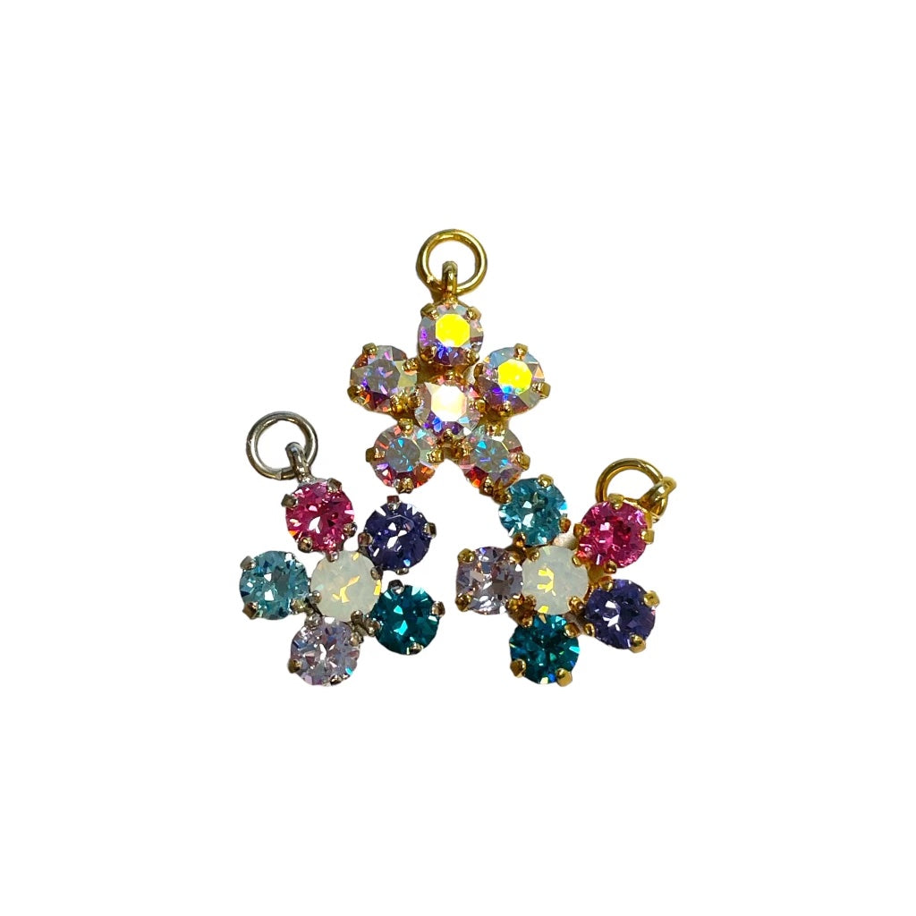 Crystal Flower Charms for Hoops / Necklaces - Let's Bag It