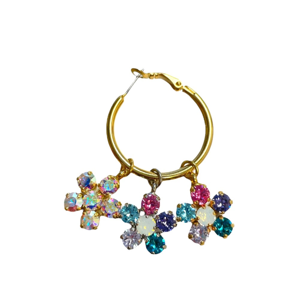 Crystal Flower Charms for Hoops / Necklaces - Let's Bag It
