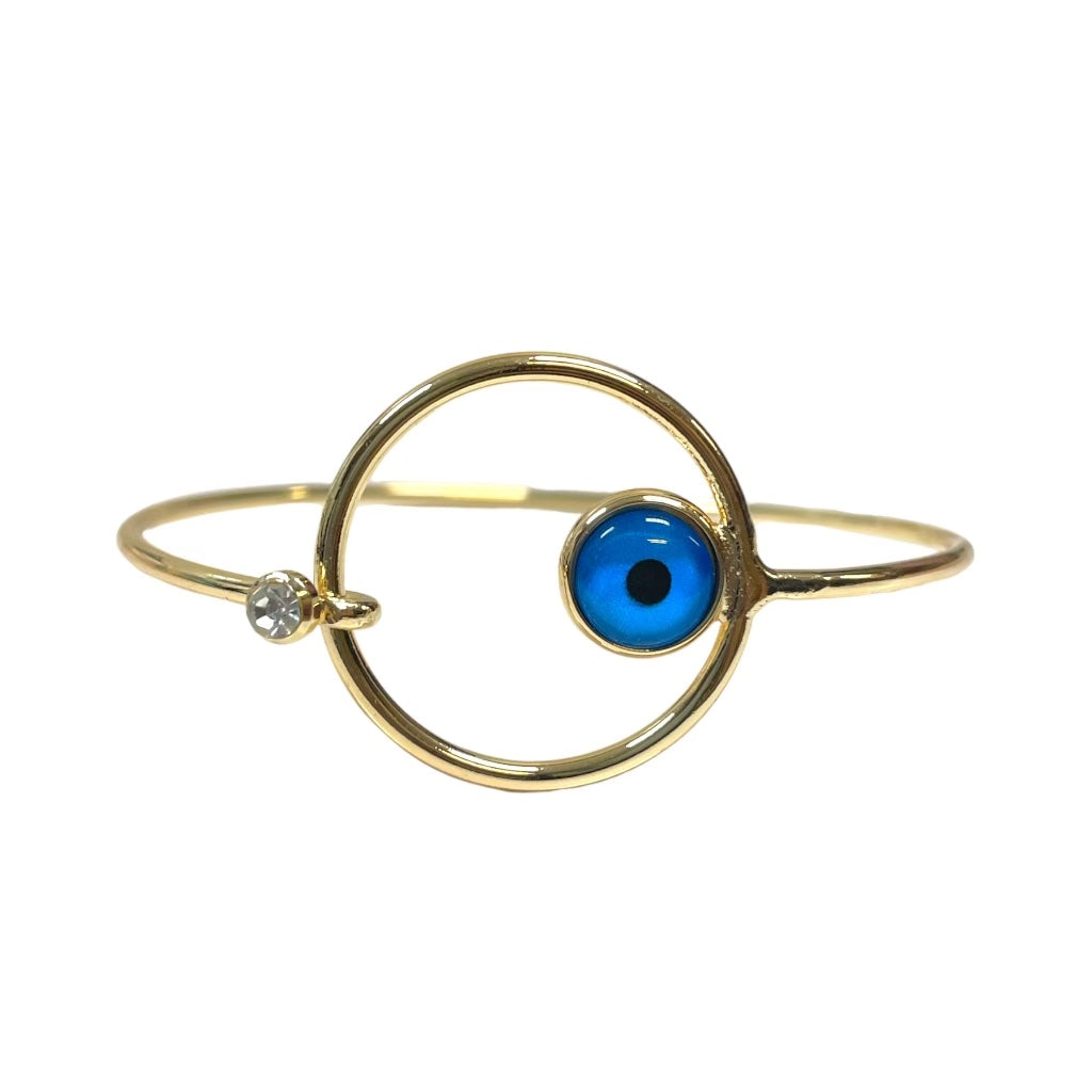 Gold Turkish Evil Eye Bangle Bracelet - Let's Bag It