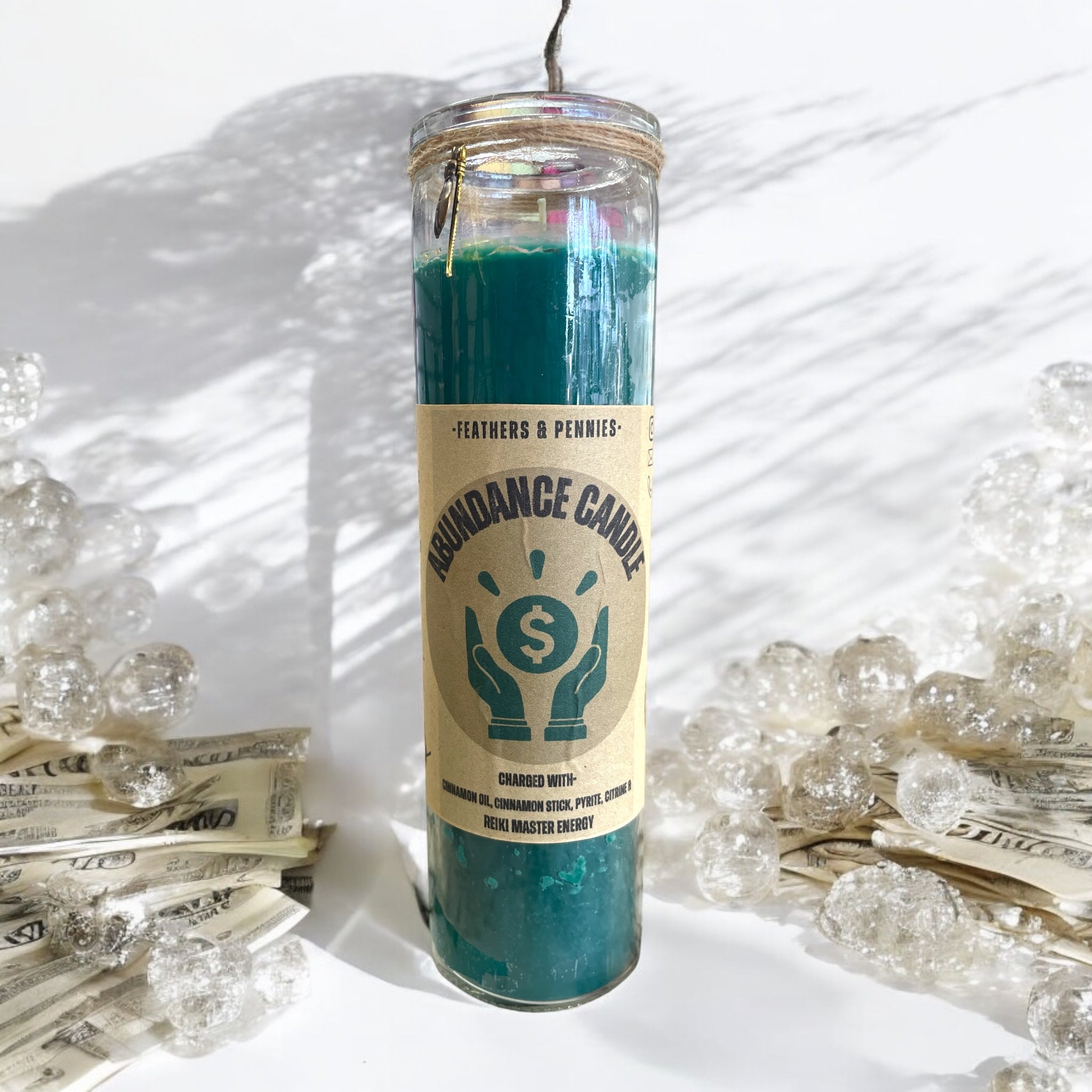 Feathers & Pennies Abundance Candle - Let's Bag It