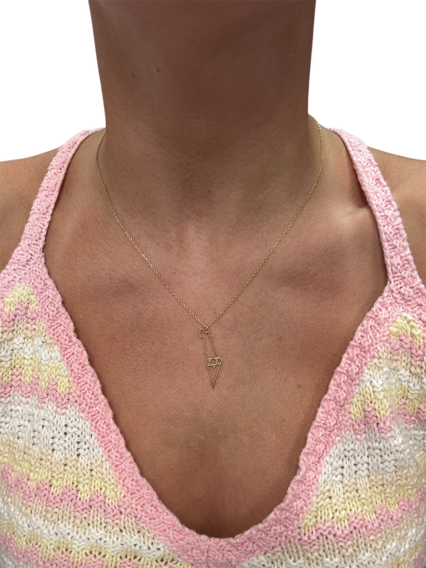 Map of Israel necklace