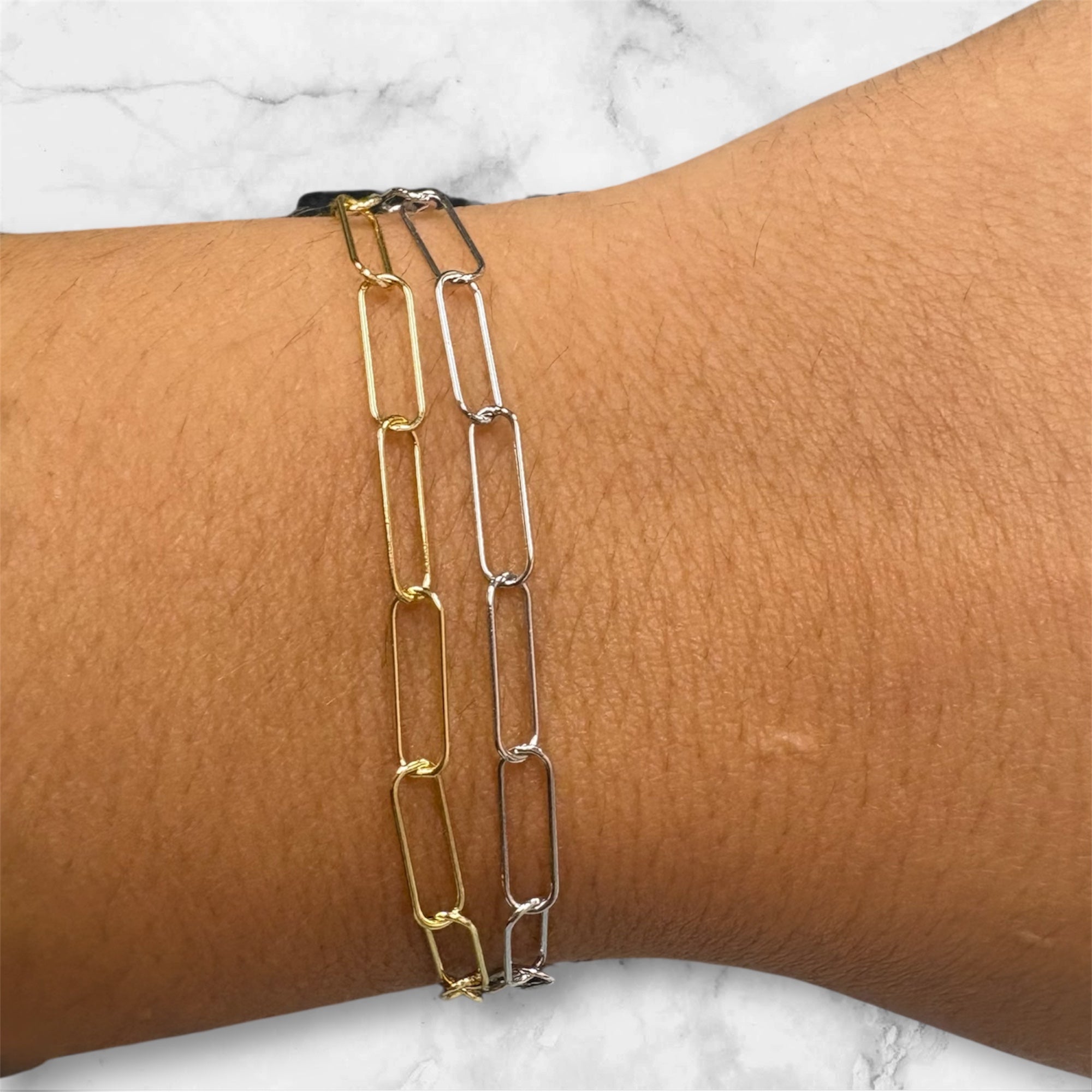 Paper Thin Double Stacked Chain Link Bracelet