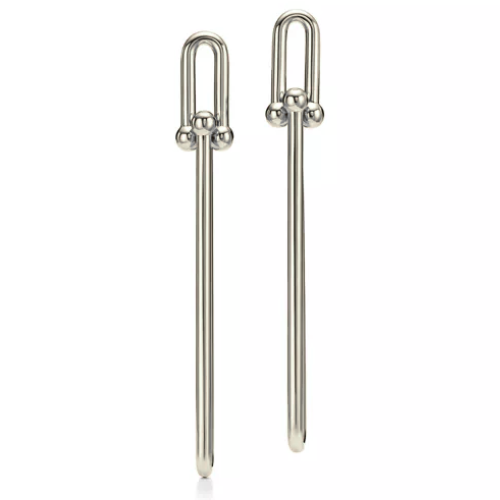 Pink and white hardware earrings by Private label, featuring a stylish and modern design perfect for any outfit.
