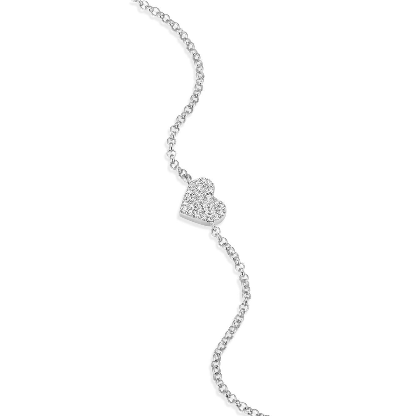 Monte Luna Pave Heart Pendant Bolo Bracelet - BB0006W