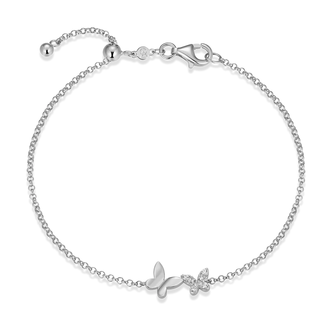 Monte Luna Twin Butterfly Lab-Created Diamond Bolo Bracelet - BB0185W