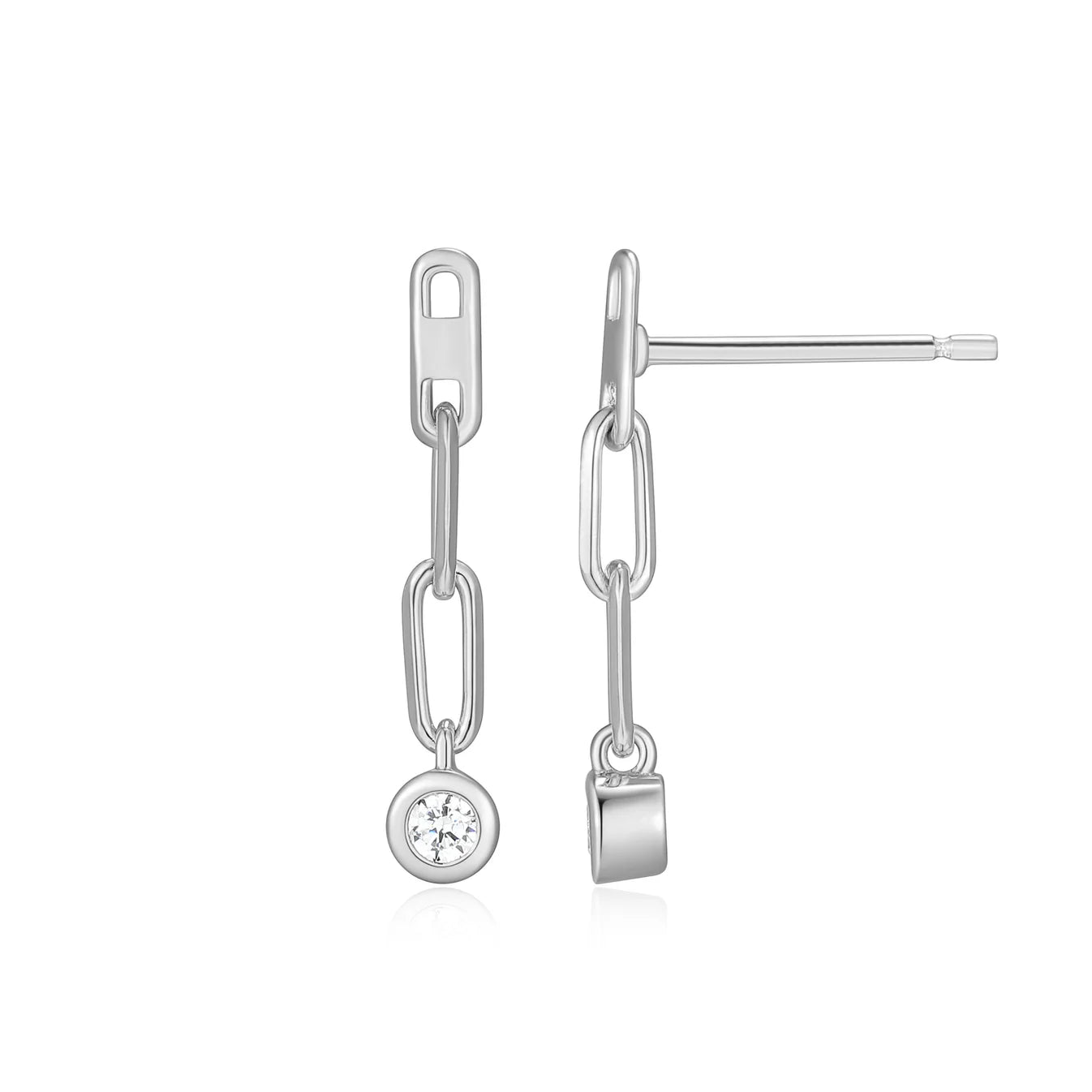 Monte Luna Paperclip Bezel Set Lab-Created Diamond Drop Earrings - BE0261W