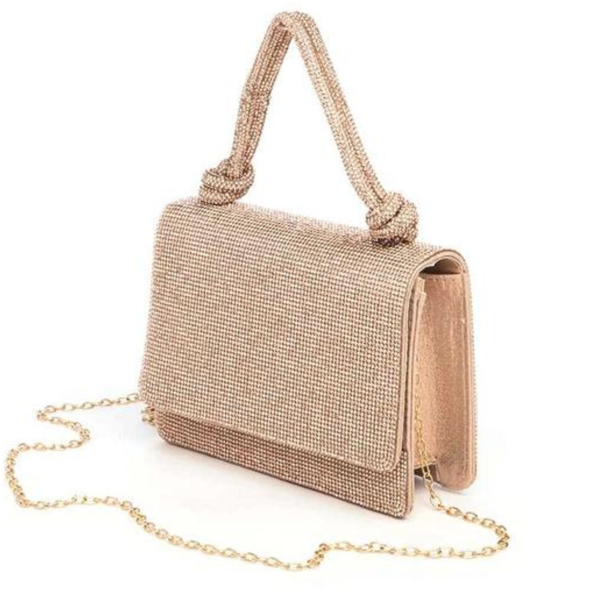 Rhinestone Top Handle Small Party Clutch - Let's Bag It