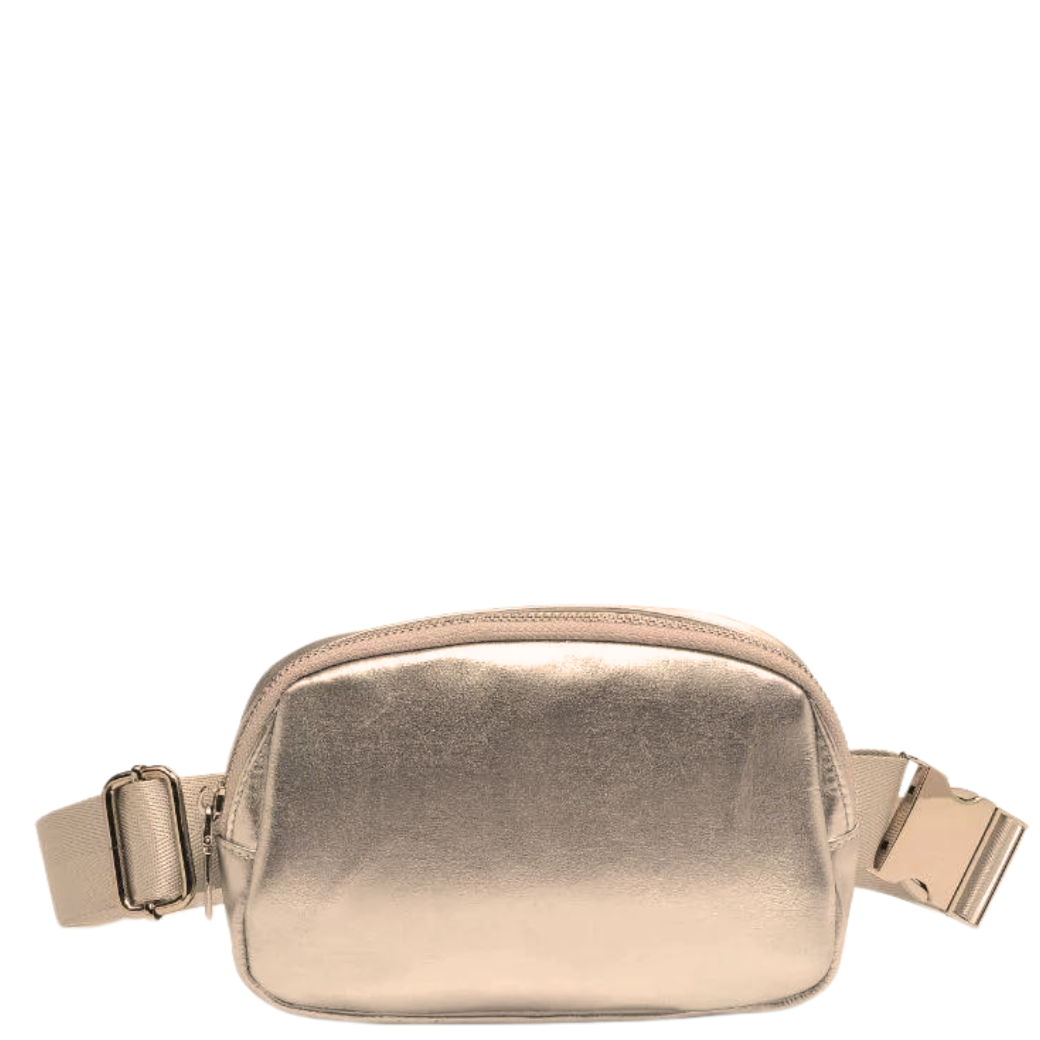Urban Expressions Santi Belt Bag showing adjustable strap, compact design, and stylish black leather finish.