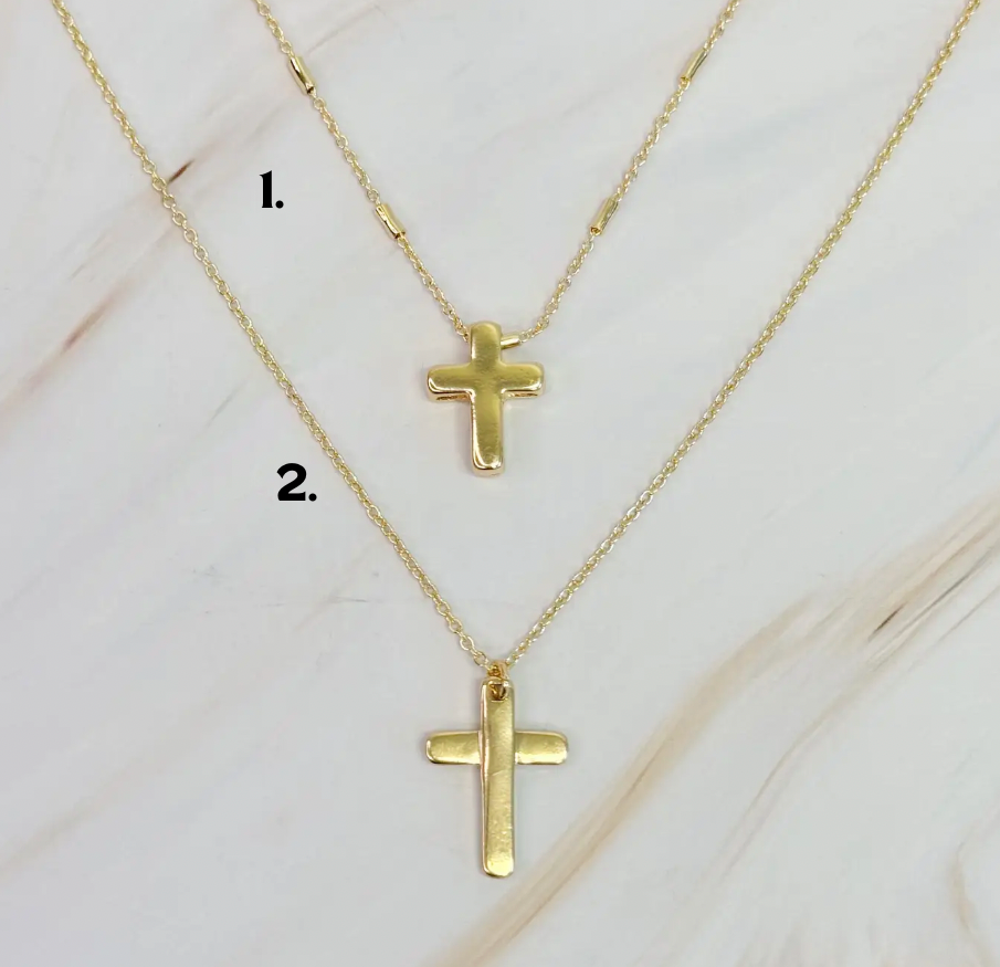 Gold cross necklace - Let's Bag It