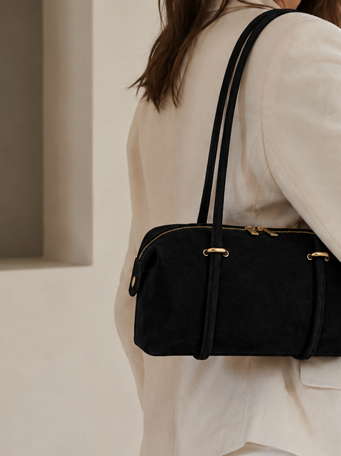 Olga Medium Suede Satchel