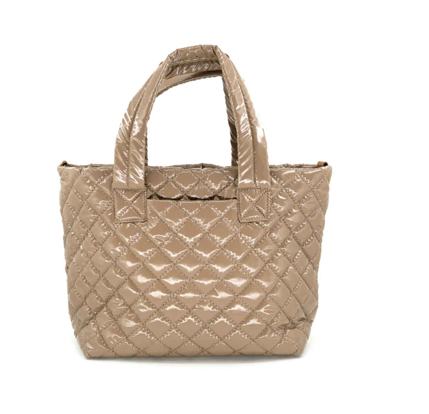Medium quilted puffer crossbody bag by BC Handbags, showcasing its stylish design and compact size.