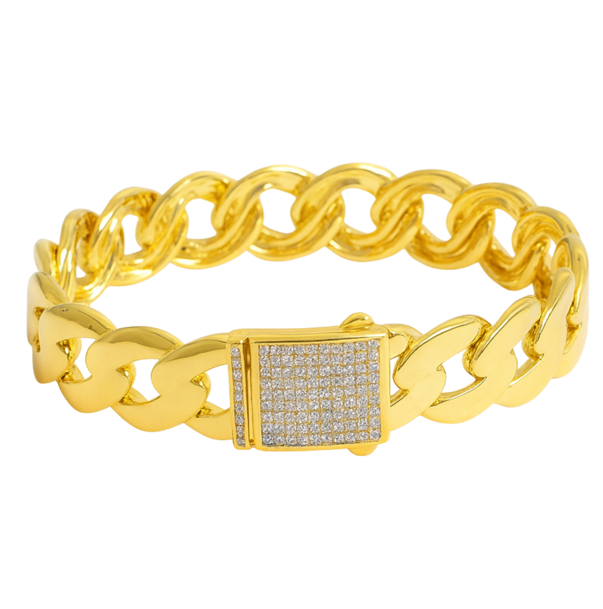 Private Label Cuban CZ bangle featuring a sleek design with sparkling cubic zirconia stones.