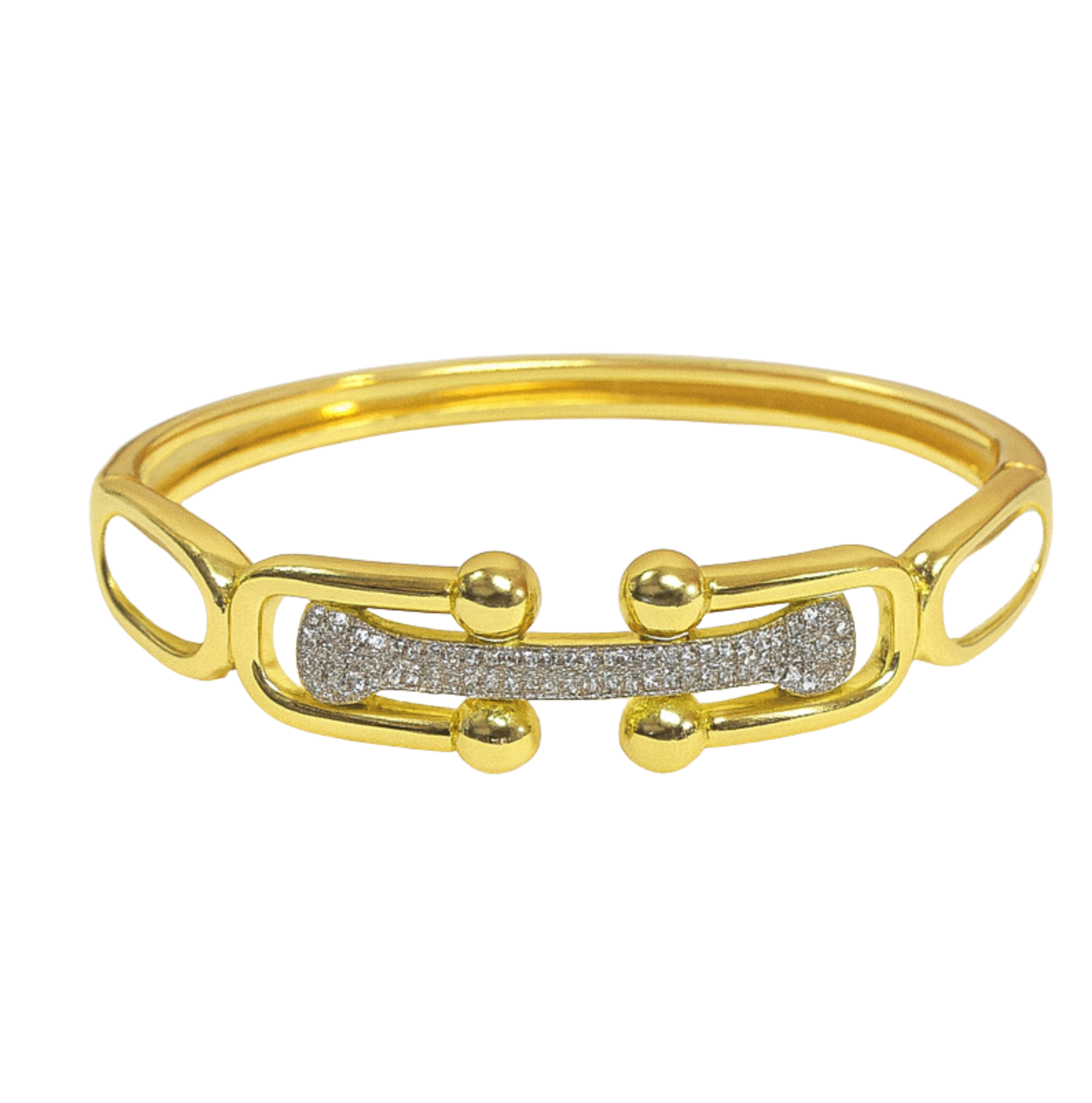 Linked up bangle bracelet by Private Label, showcasing a sleek design with interlocking links in a polished finish.