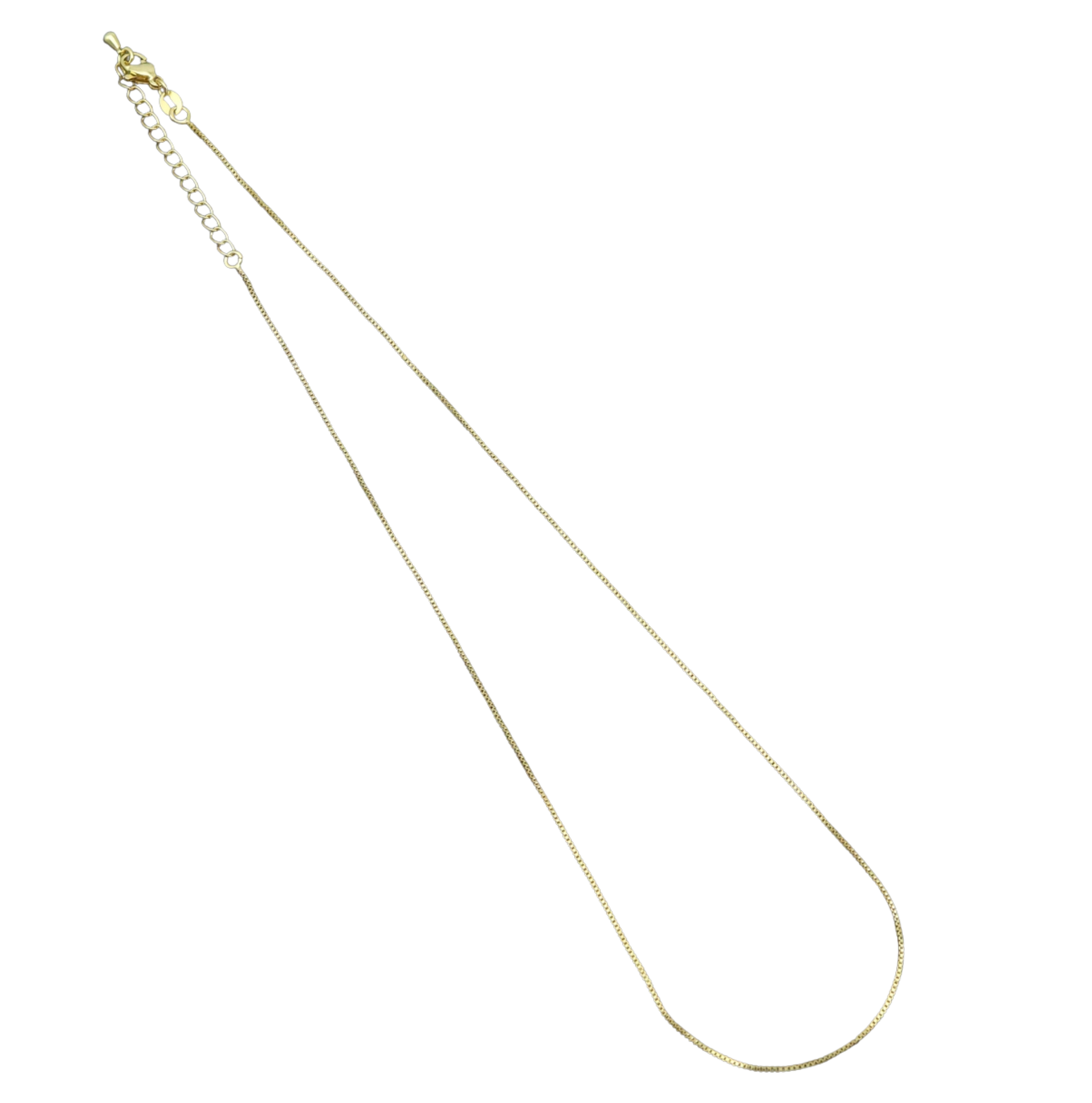 0.8mm/1mm Thin Gold Finished Box Chain Necklace