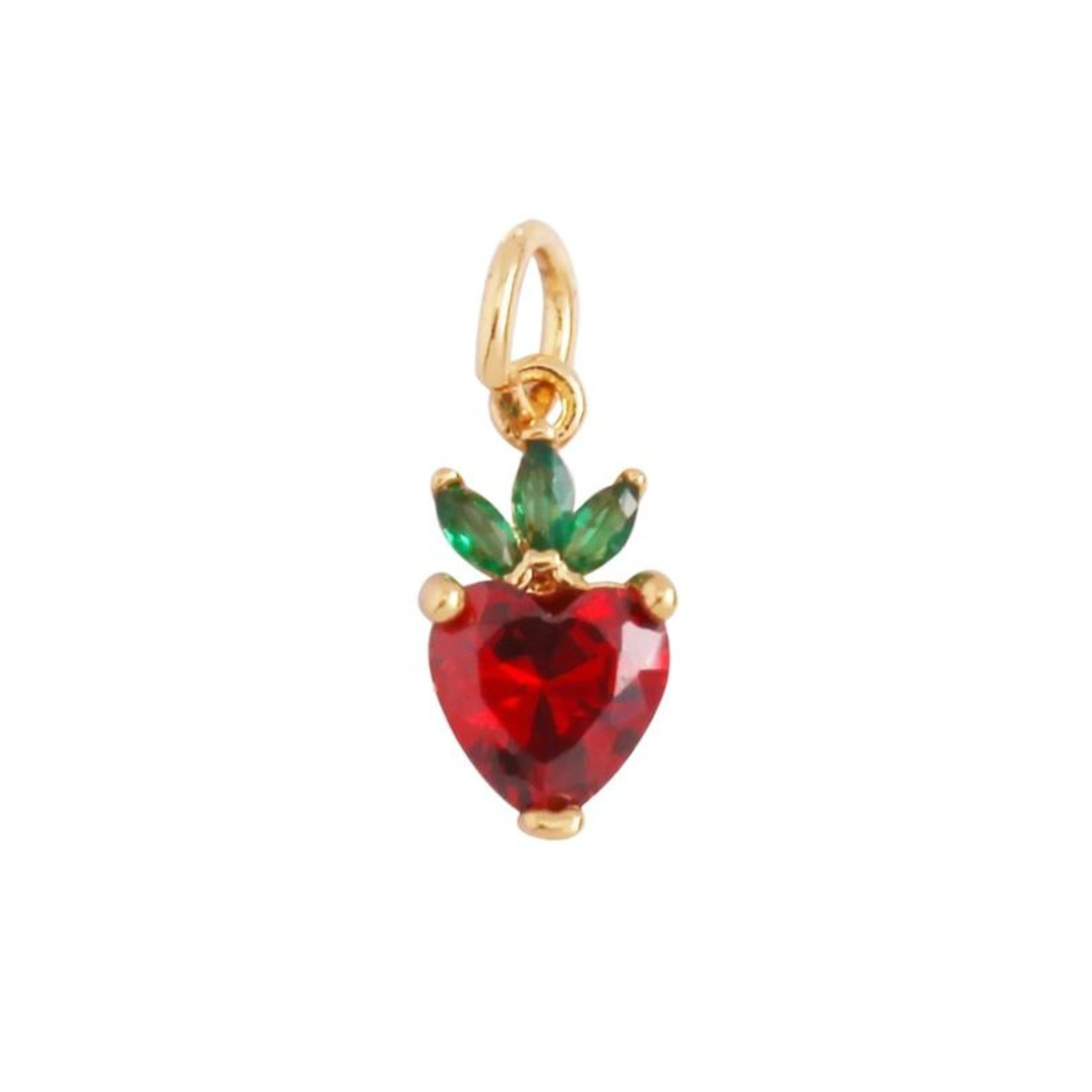 Private label strawberry jewelry charm, a cute charm accessory for necklaces, featuring a detailed strawberry design.