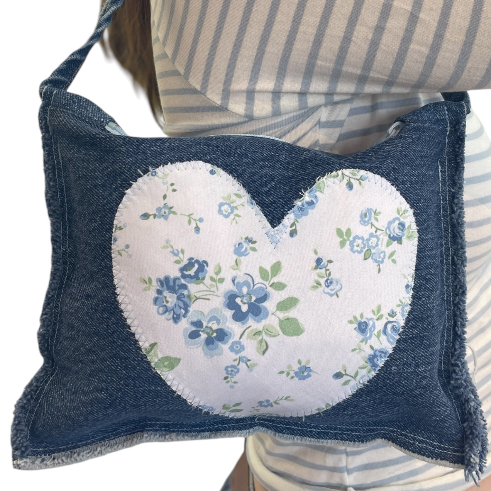 Shabby chic denim mini shoulder bag - Let's Bag It