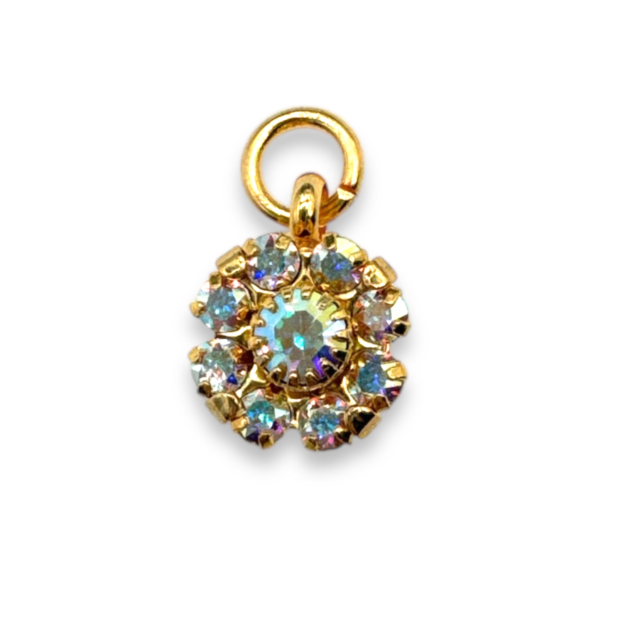 Private label floral charm with detailed flower design, perfect for jewelry or craft projects.