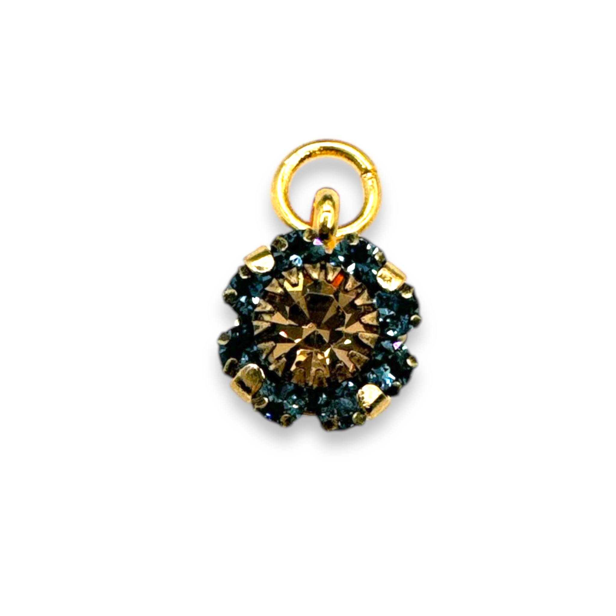 Private label floral charm featuring delicate flower design, ideal for jewelry or accessory embellishments.