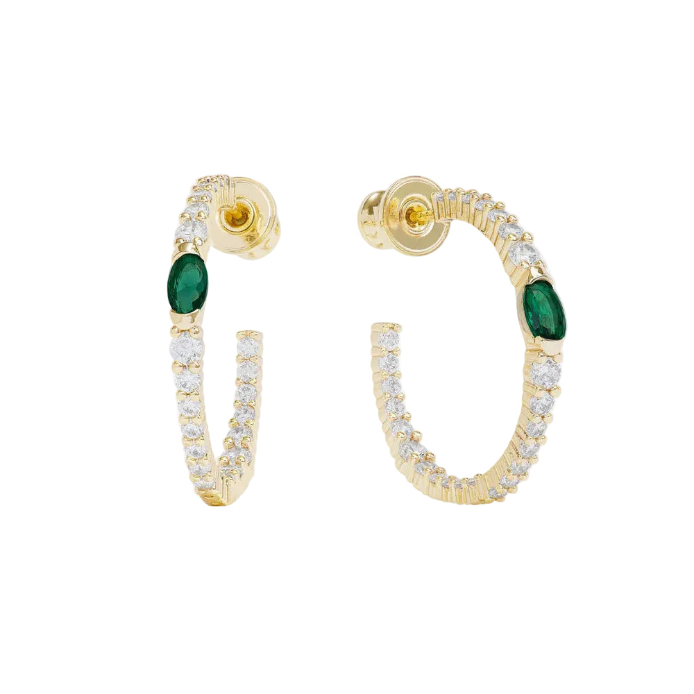 Gold 1" Maven Hoops earrings by Melinda Maria with a sleek, modern design, perfect for everyday wear.