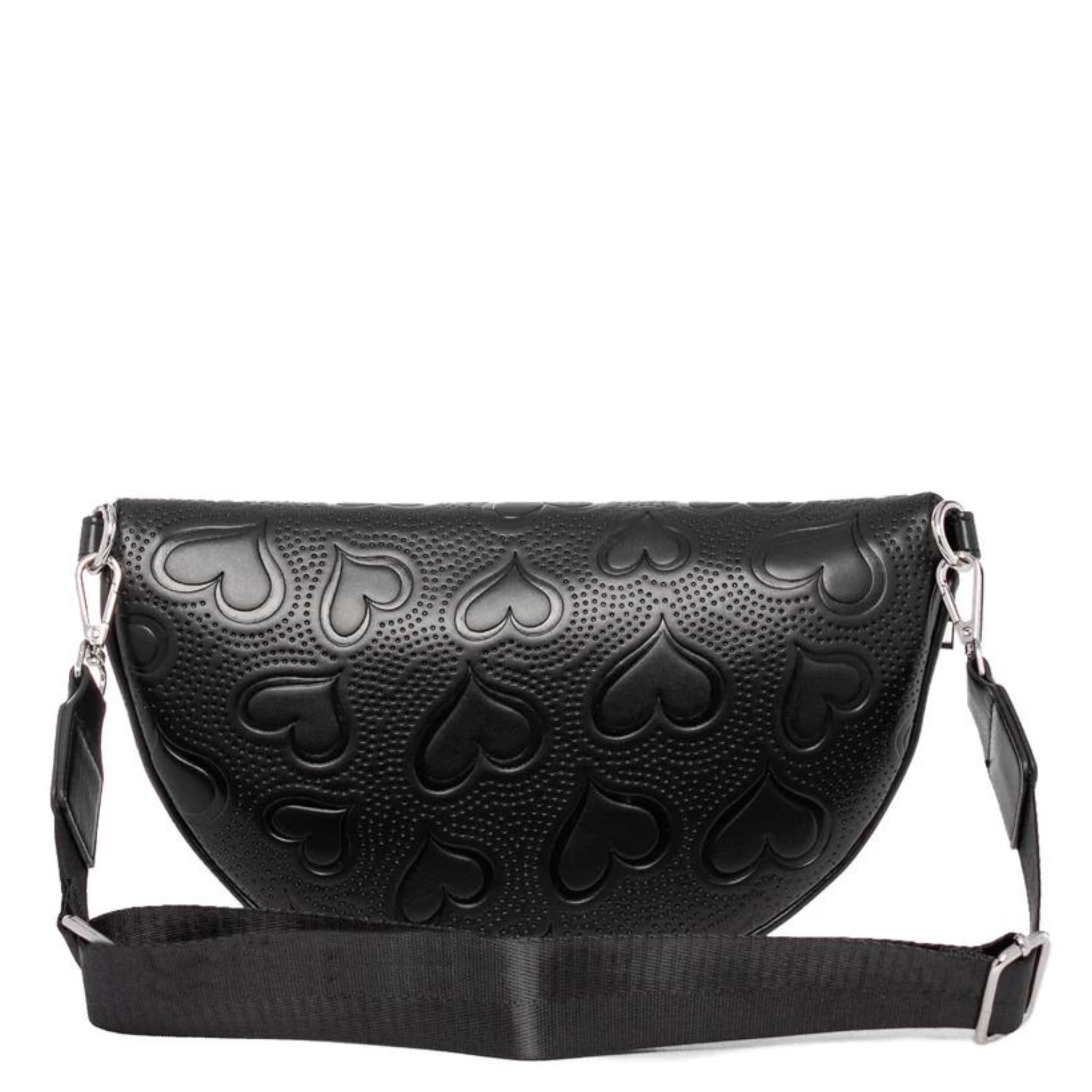 Gear 80 Helene Sling Bag, stylish handbag with adjustable strap, black leather, and silver hardware, designed for casual and chic looks.