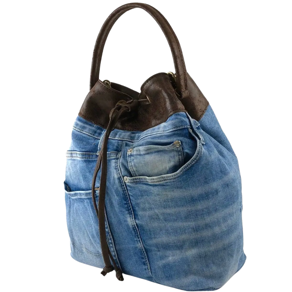 Denim bag by Private Label, featuring a stylish design with a unique texture and spacious interior for everyday use.