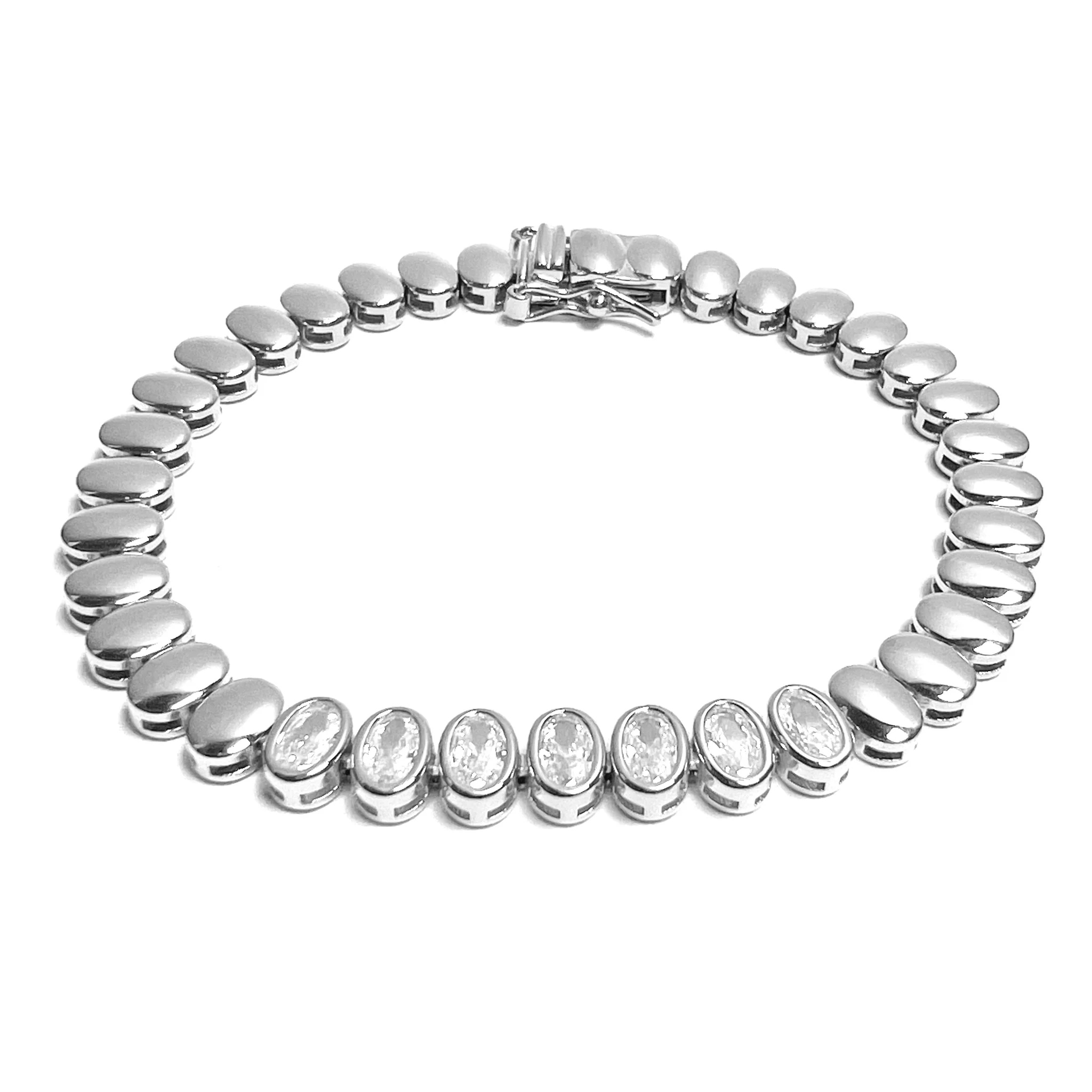 Oval Tennis Bracelet 925 Sterling Silver
