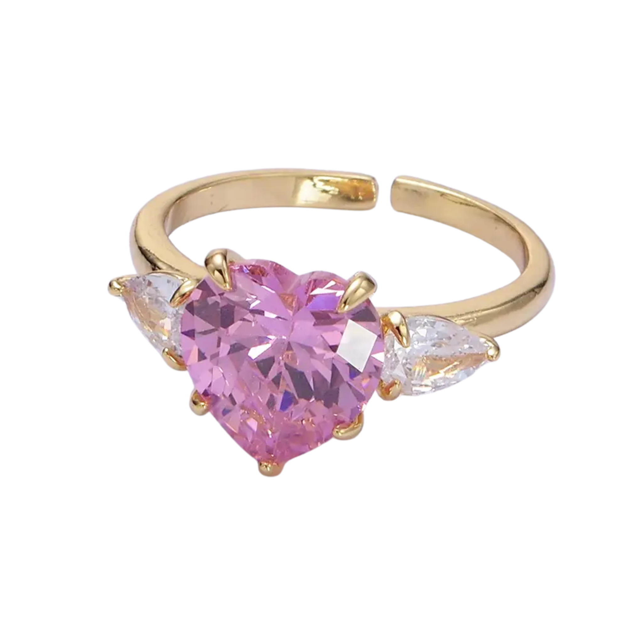 Pink Cz Heart Ring - Let's Bag It