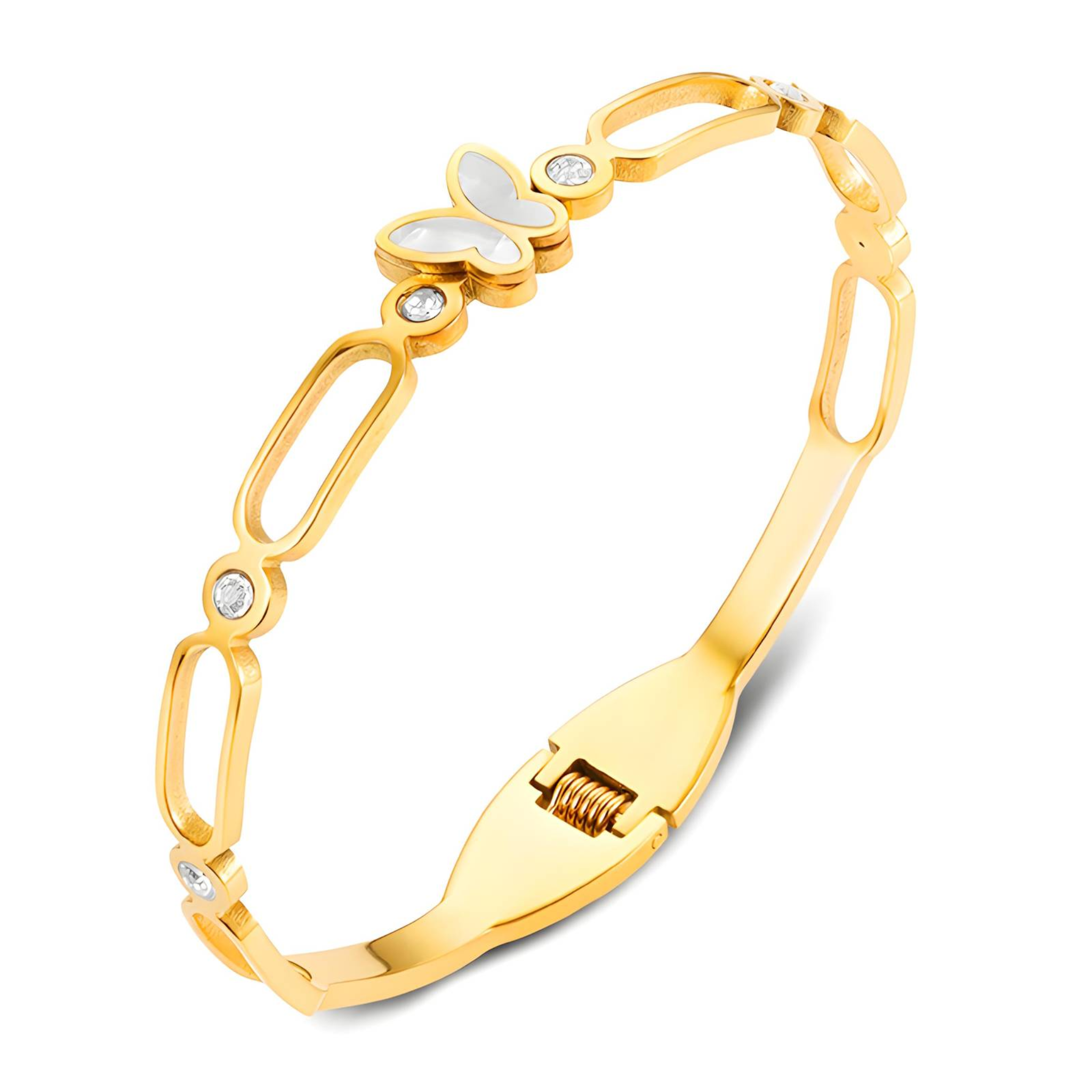 Elegant butterfly-shaped bracelet by Private Label featuring a delicate design and metal finish.