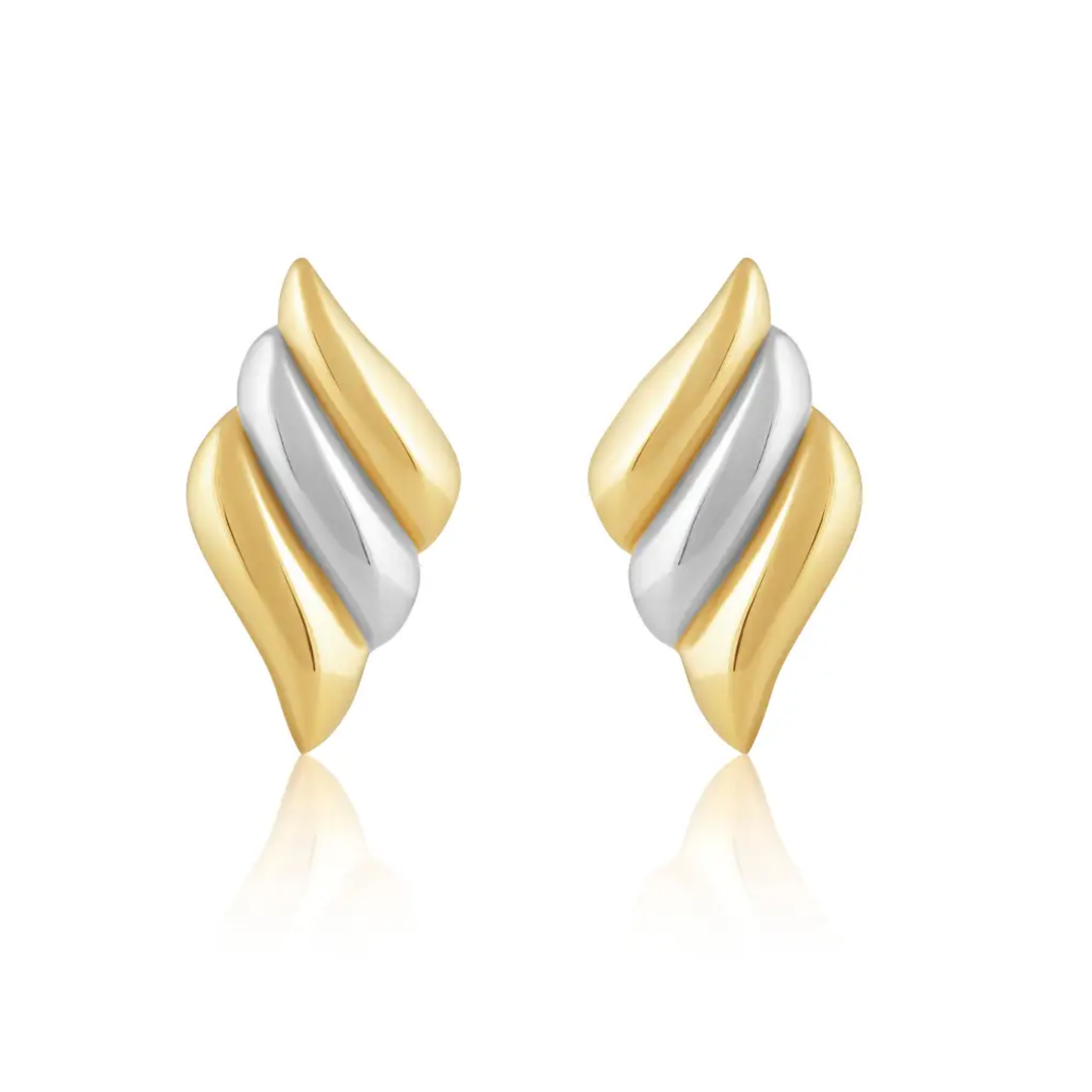 Two-tone Heather Statement Earrings by Sahira Jewelry Design featuring bold, layered design and modern style.