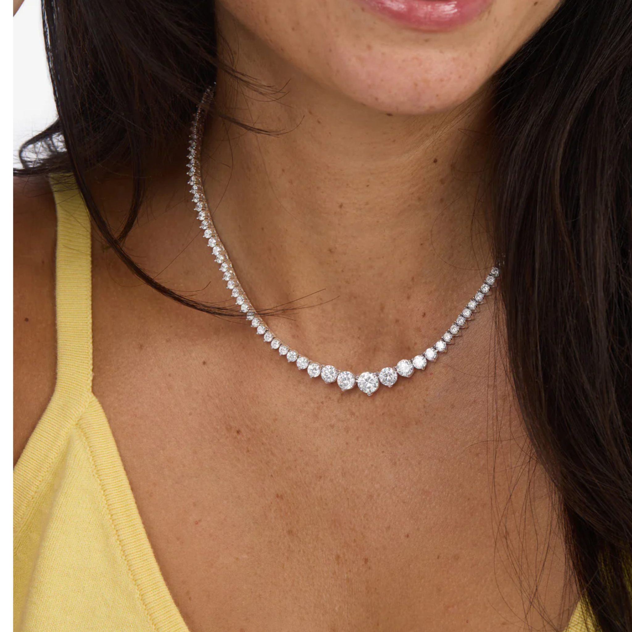 Not Your Basic Graduated Tennis Necklace 16"