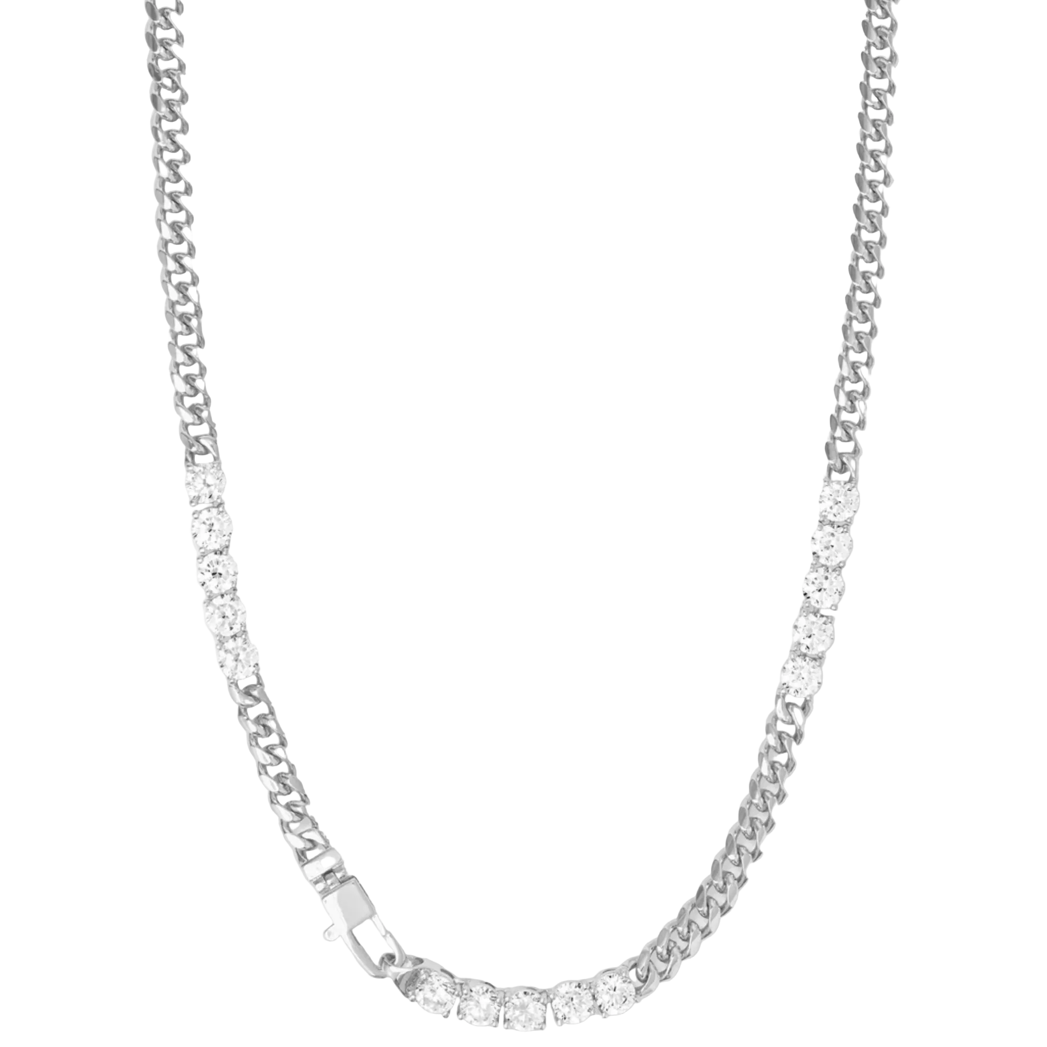 Baby Julian's diamond-embellished necklace by Melinda Maria, featuring a delicate chain with sparkling diamond accents.