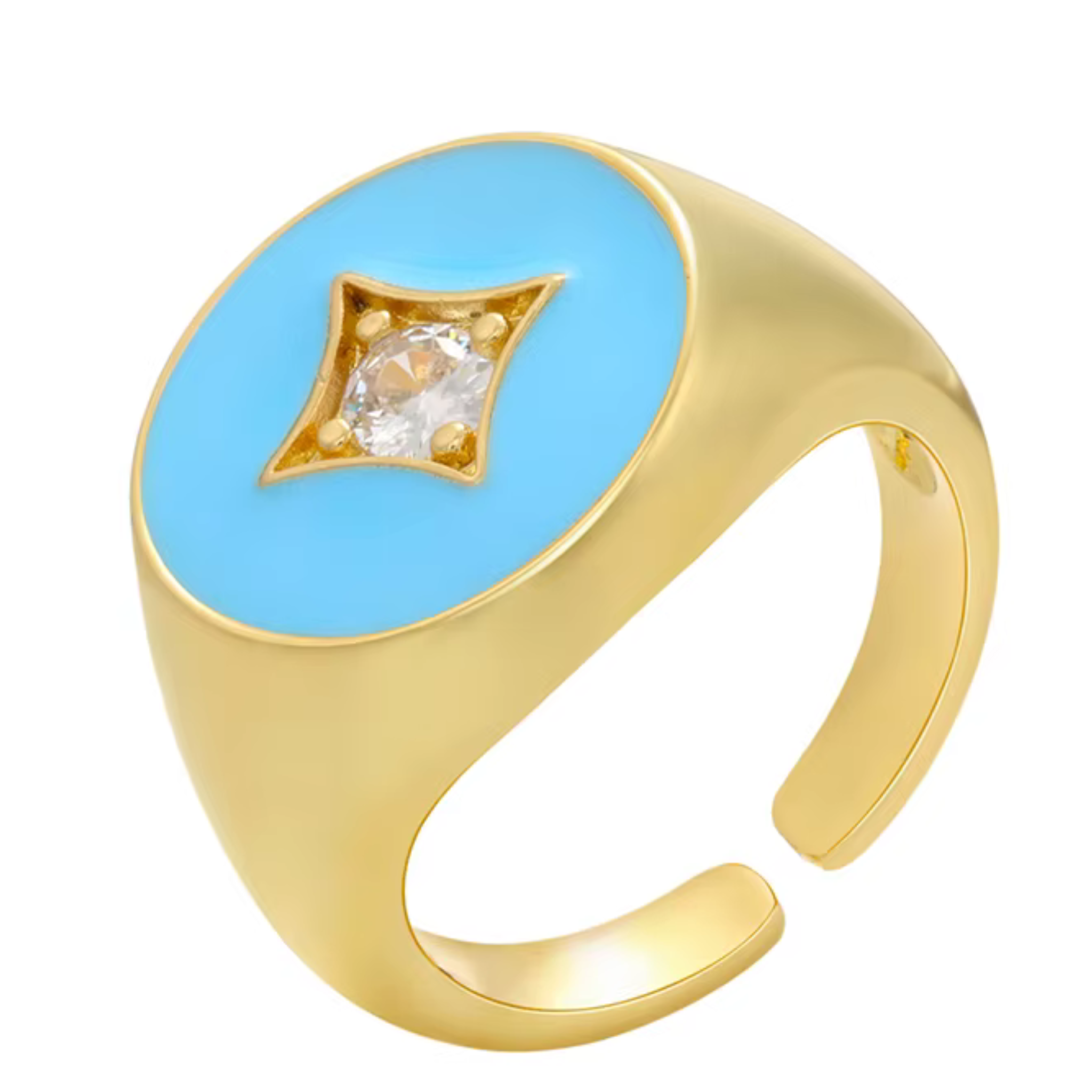 Silver star ring from Private Label featuring a delicate design and polished finish, displayed on a soft fabric background.